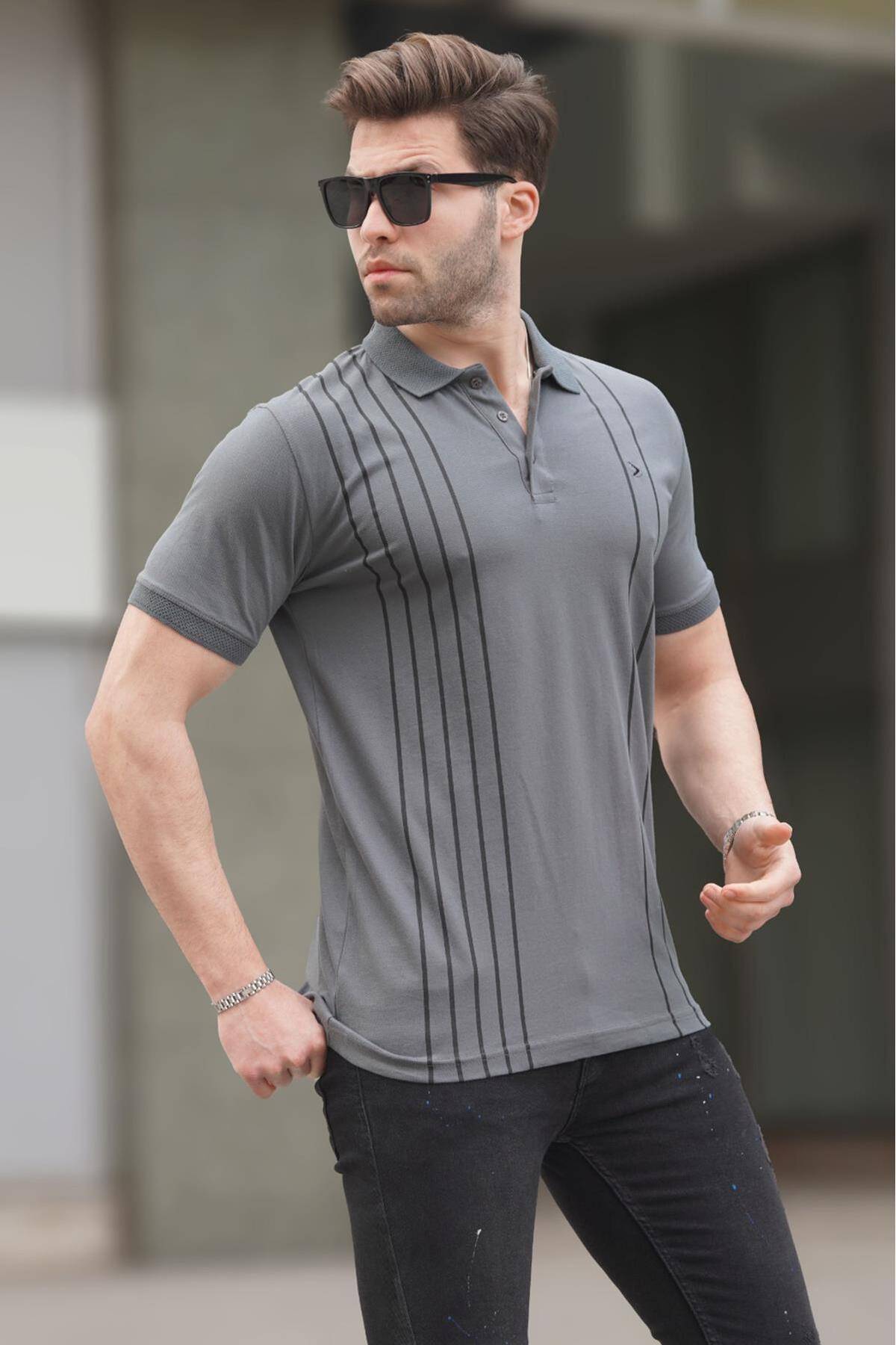 تیشرت یقه پولو مردانه سبز خاکی