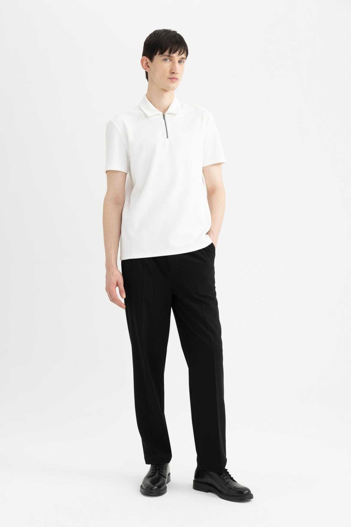 تیشرت پولو یقه زیپ دار معمولی