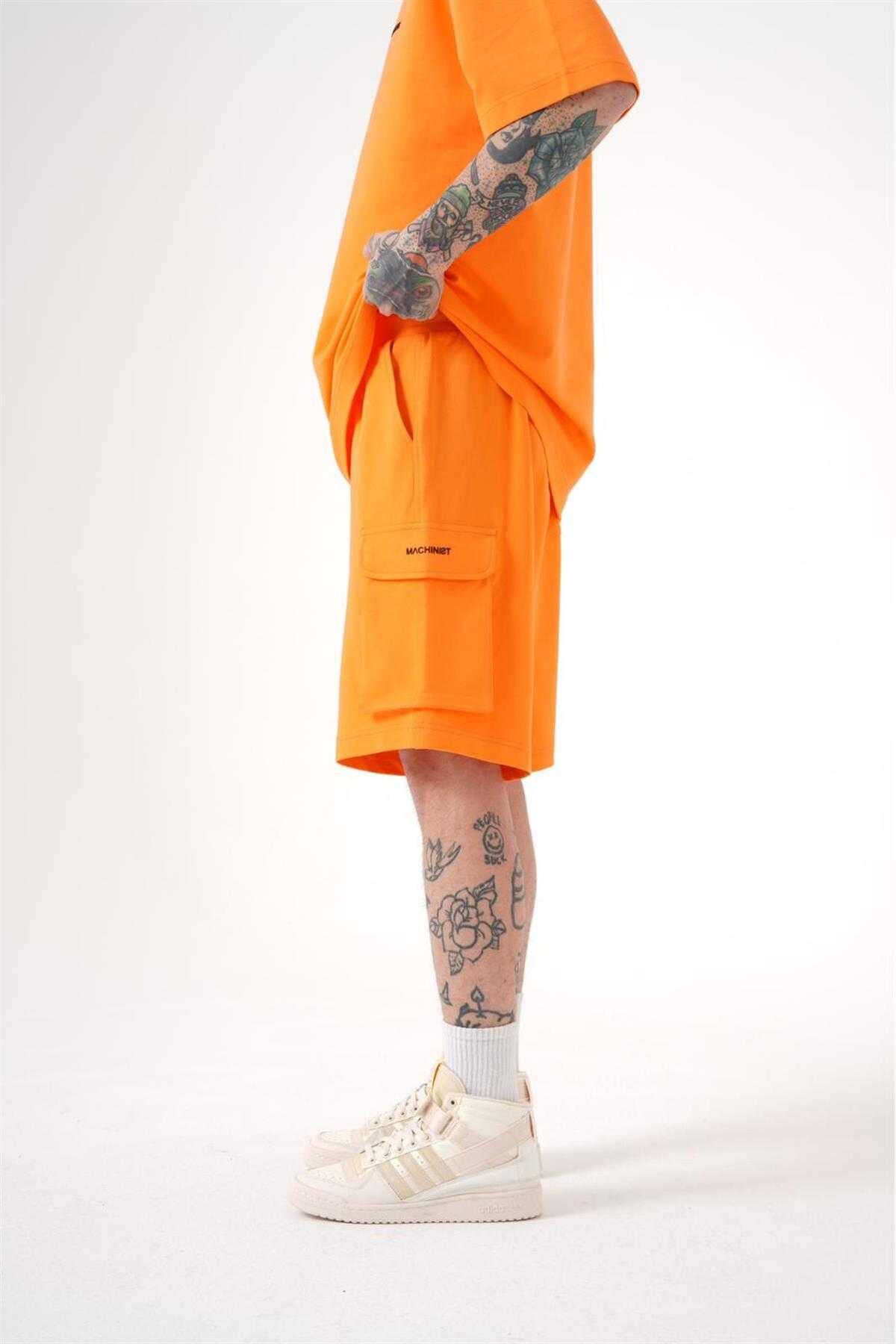 شورت کرمی مردانه با جیب باری