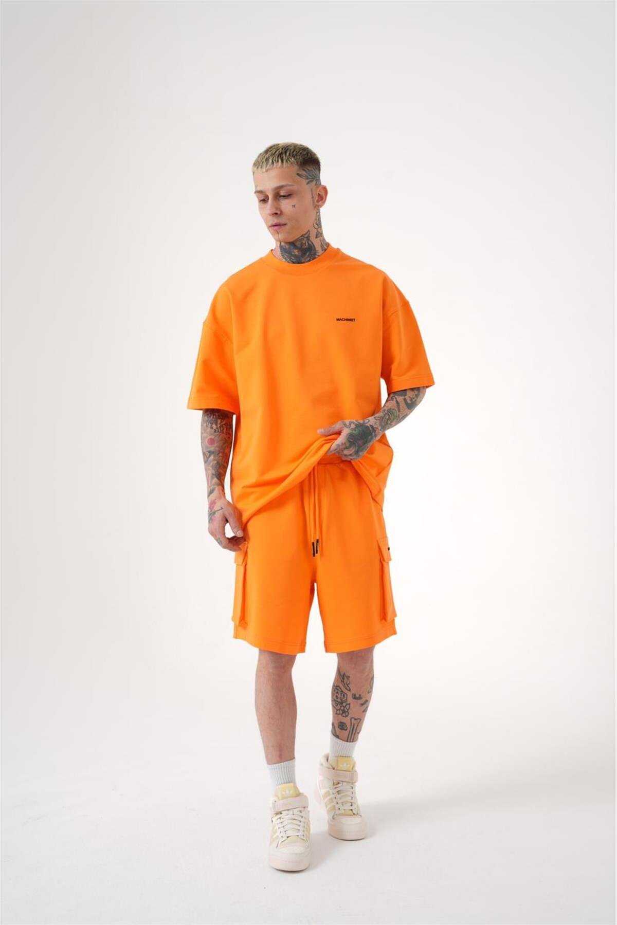 شورت کرمی مردانه با جیب باری