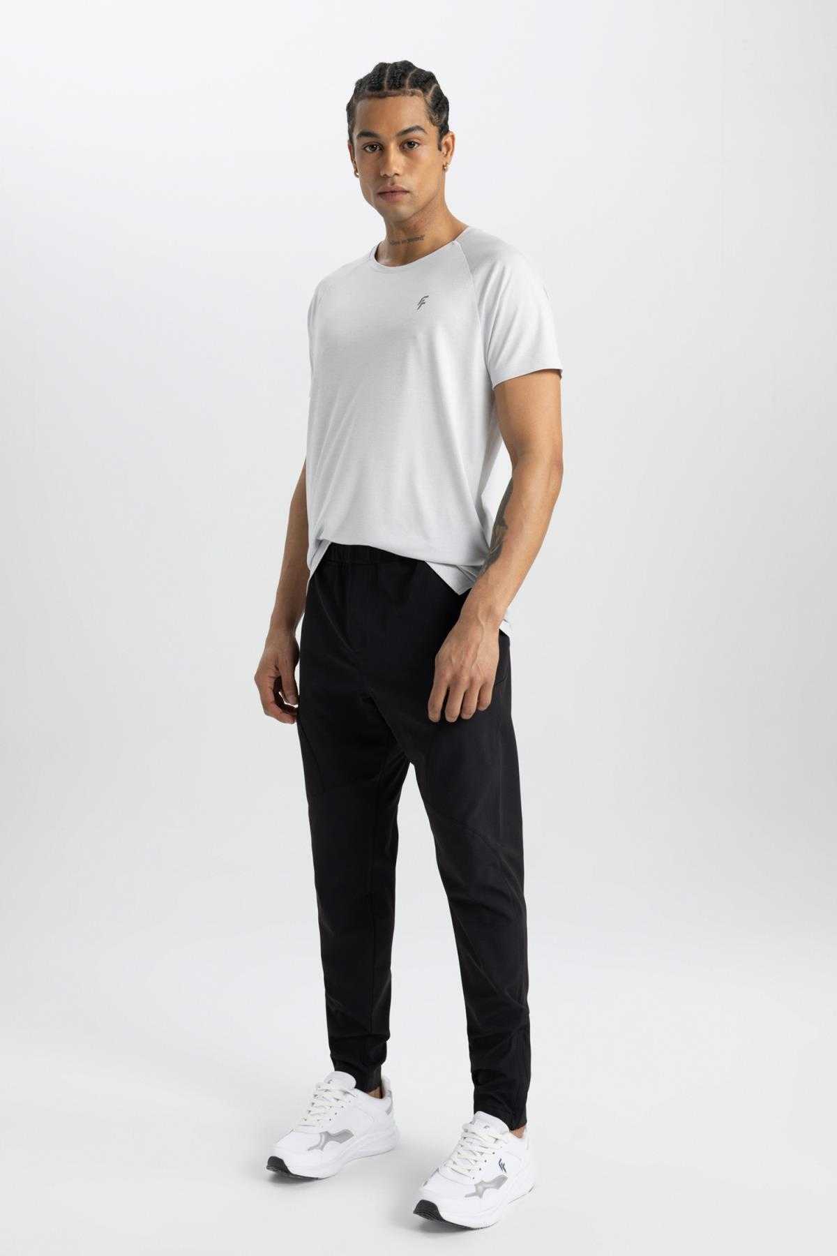 DeFactoFit Slim Fit دو جیب زیپ دار ساق بافته