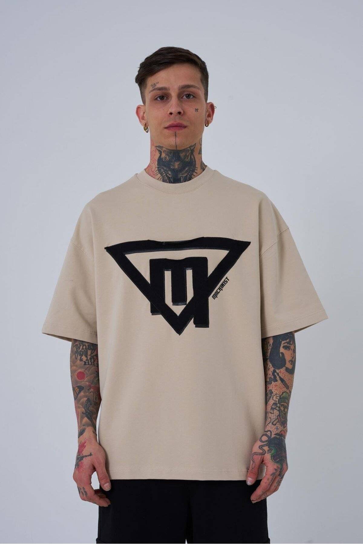 تیشرت مردانه سه گانه قهوه ای چاپ شده