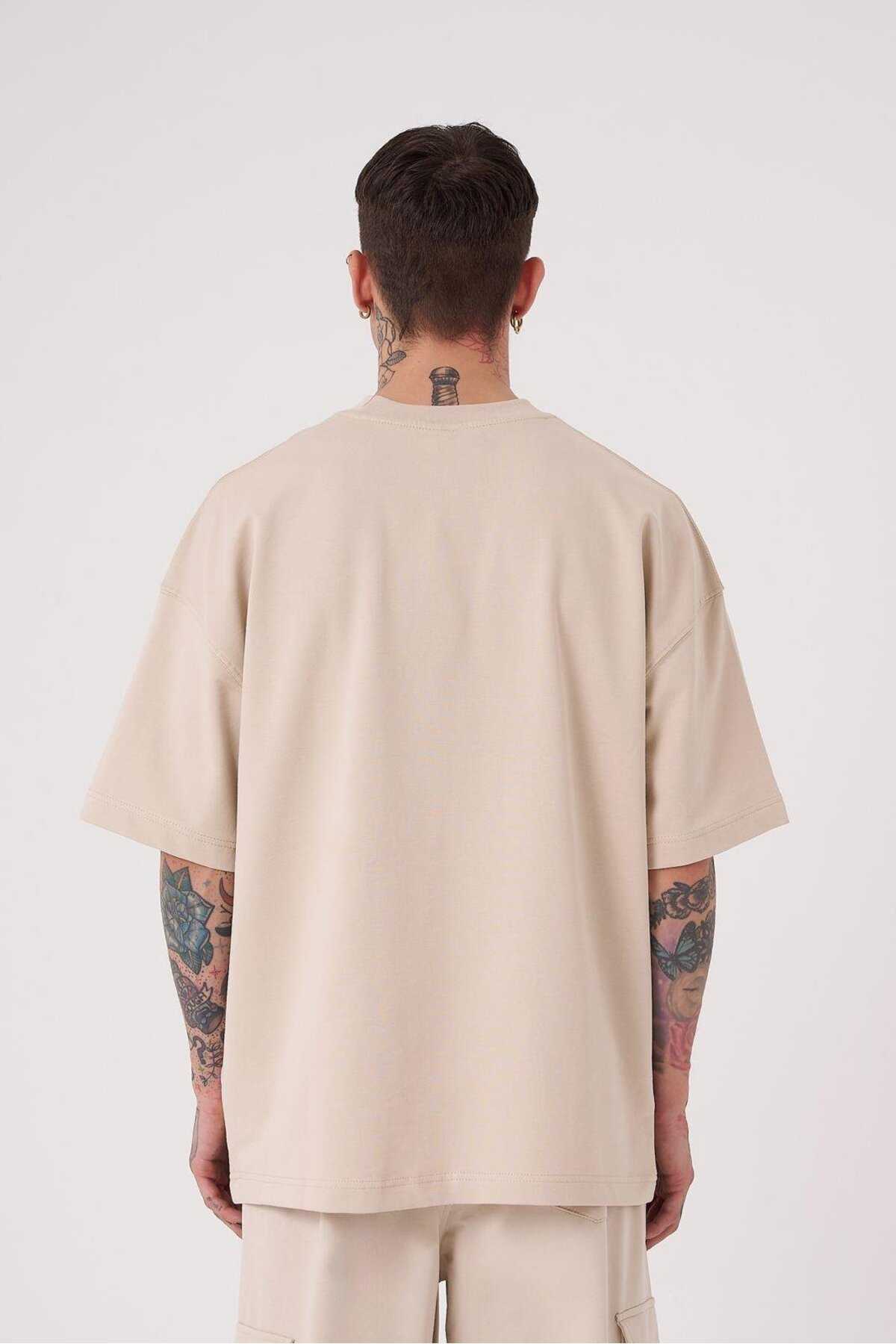 تیشرت اکرو سایز چاپی پچ گل مردانه