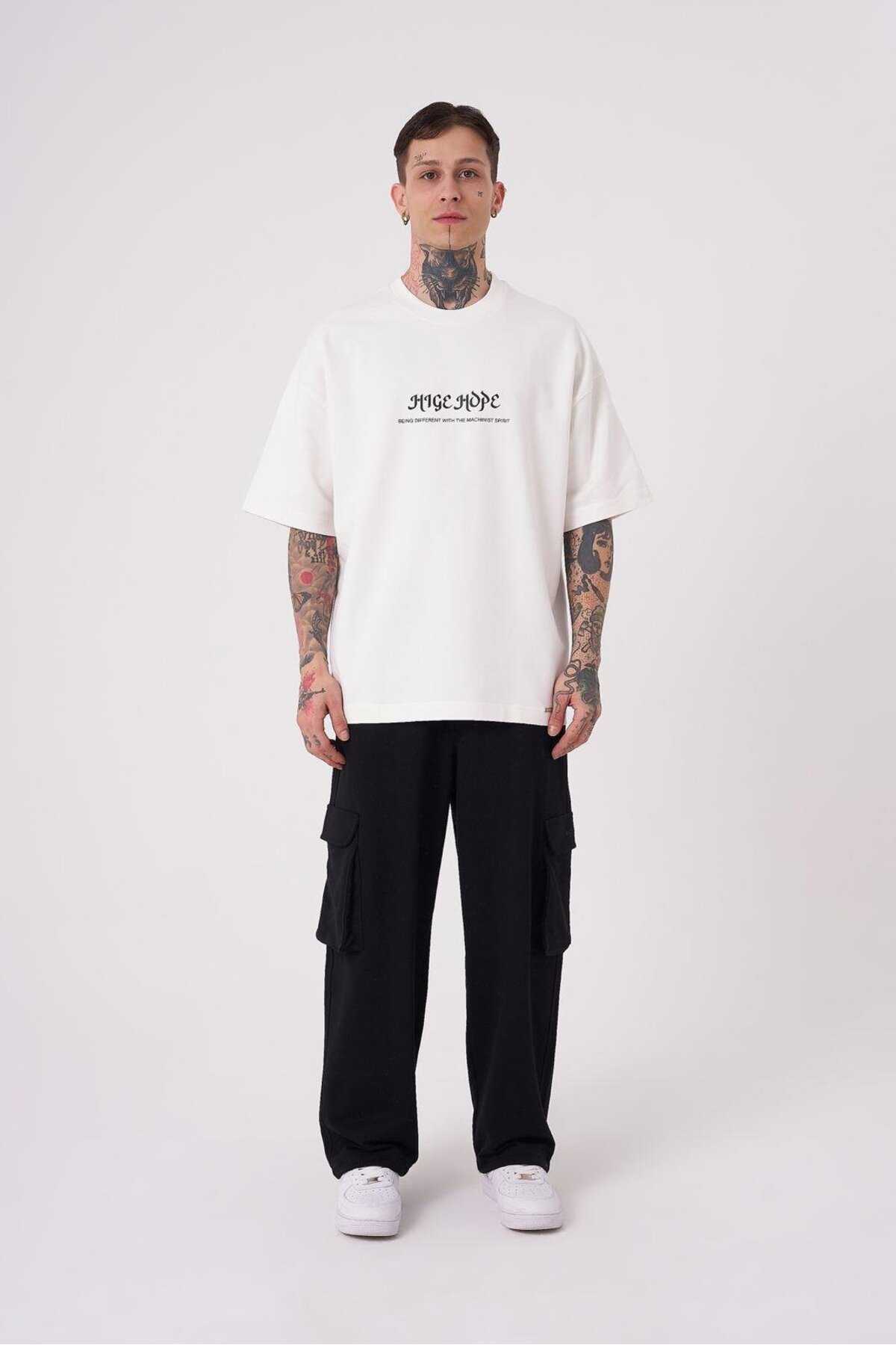 تیشرت اکرو سایز بزرگ مردانه چاپ High Hope