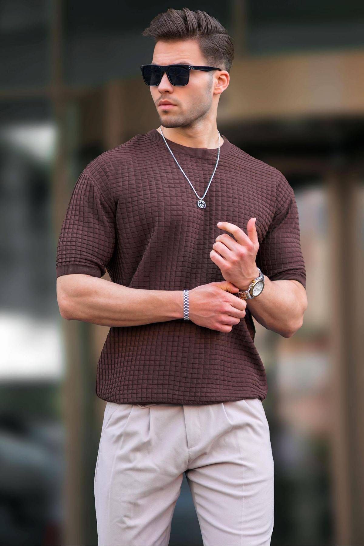 تیشرت مردانه خاکی