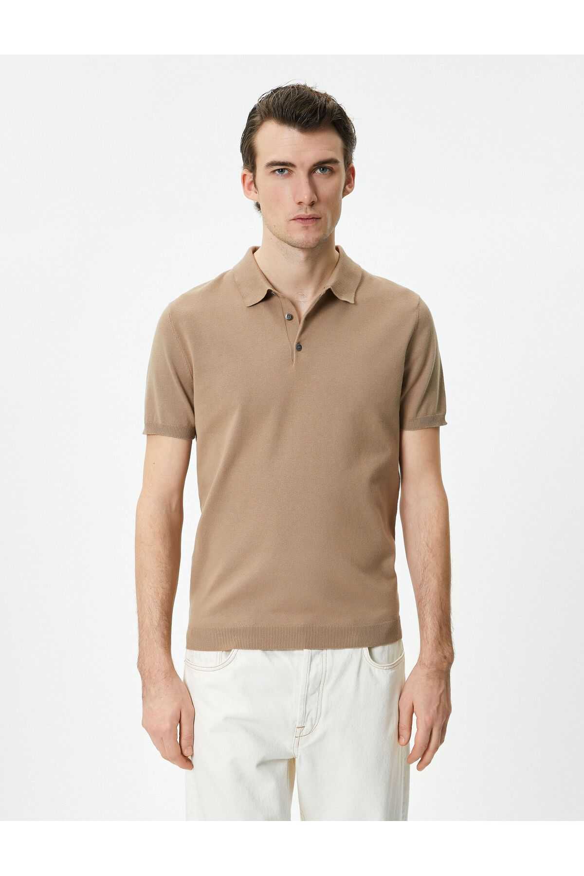 ژاکت بافتنی یقه پولو ژاکت آستین کوتاه