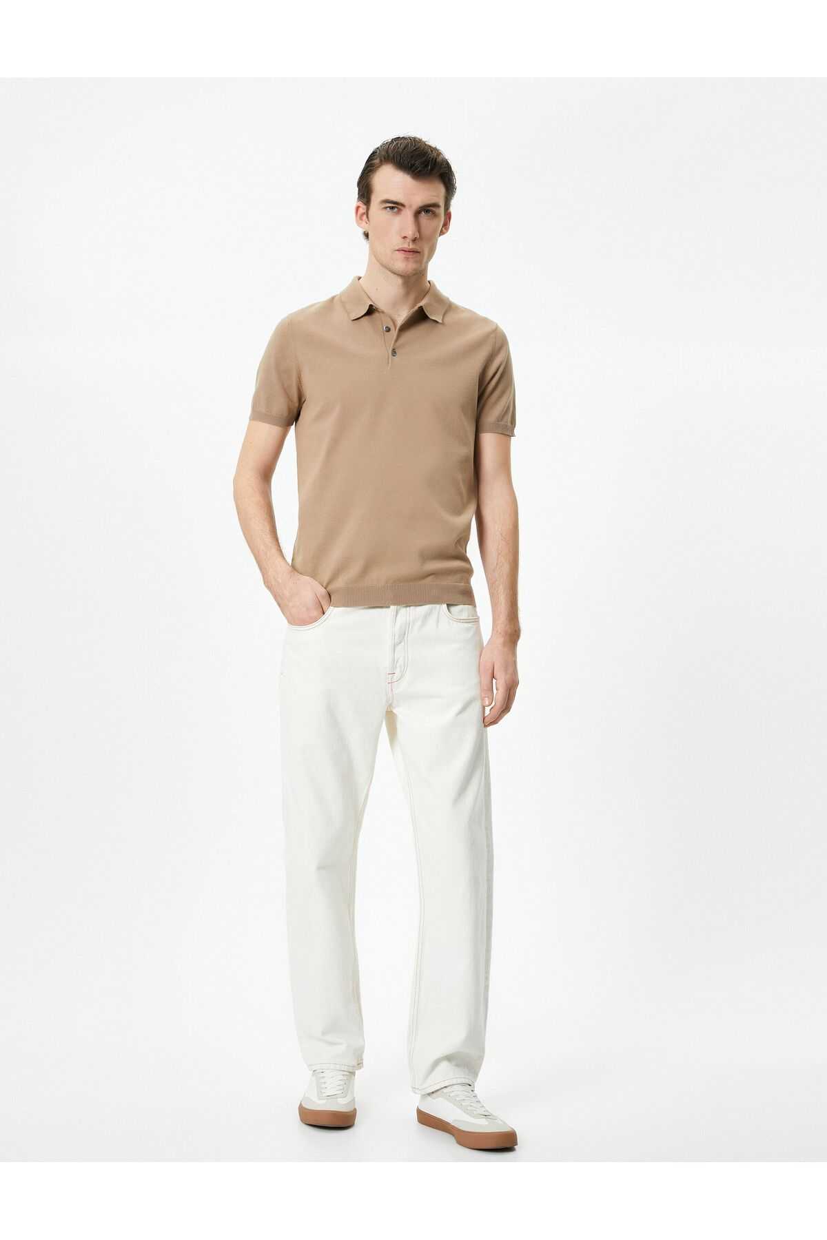 ژاکت بافتنی یقه پولو ژاکت آستین کوتاه