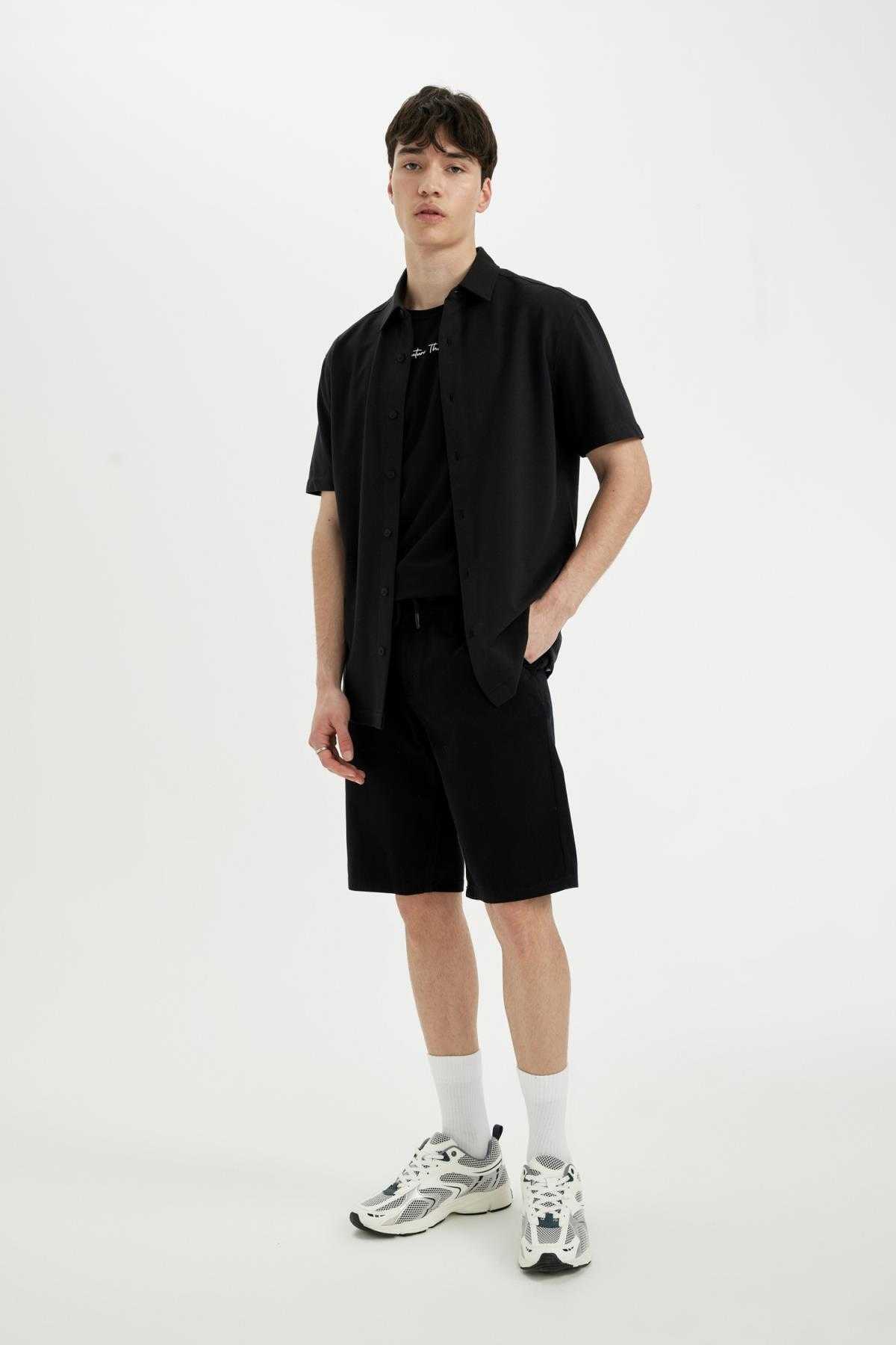 گاباردین برمودای پای راست منظم فیت