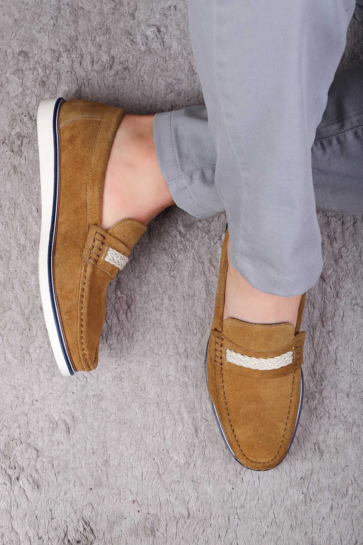 کفش راحتی مردانه جیر چرم اصل Trapani کفش لوفر