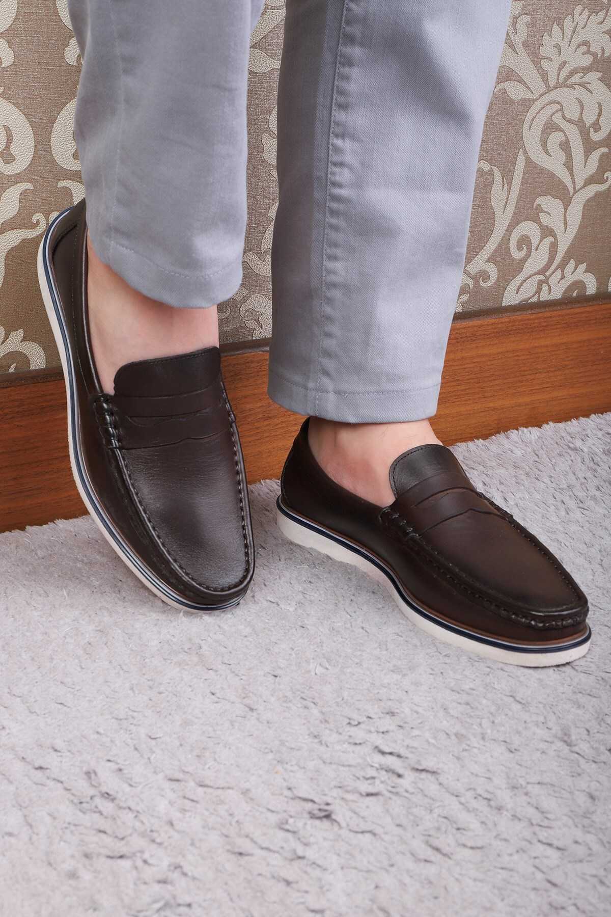 کفش راحتی مردانه چرم اصل ویتوریا کفش لوفر