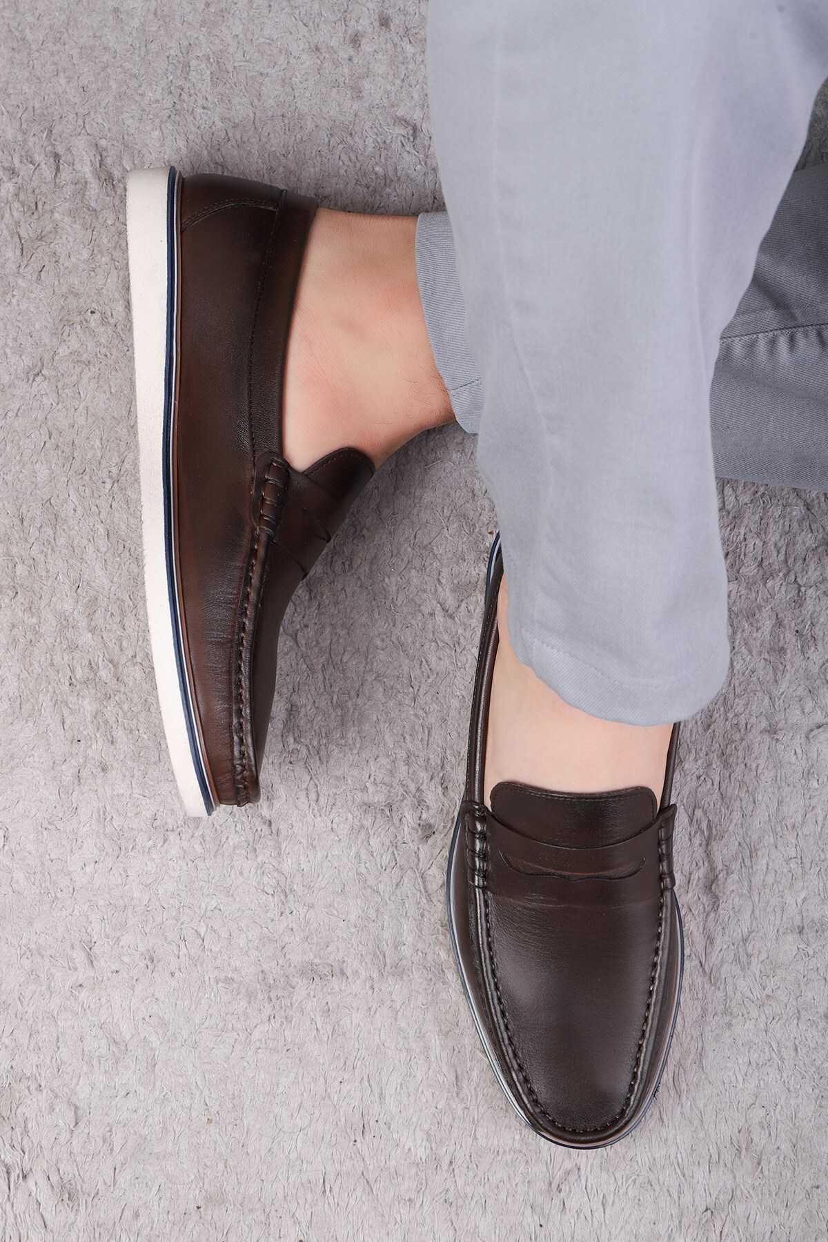 کفش راحتی مردانه چرم اصل ویتوریا کفش لوفر