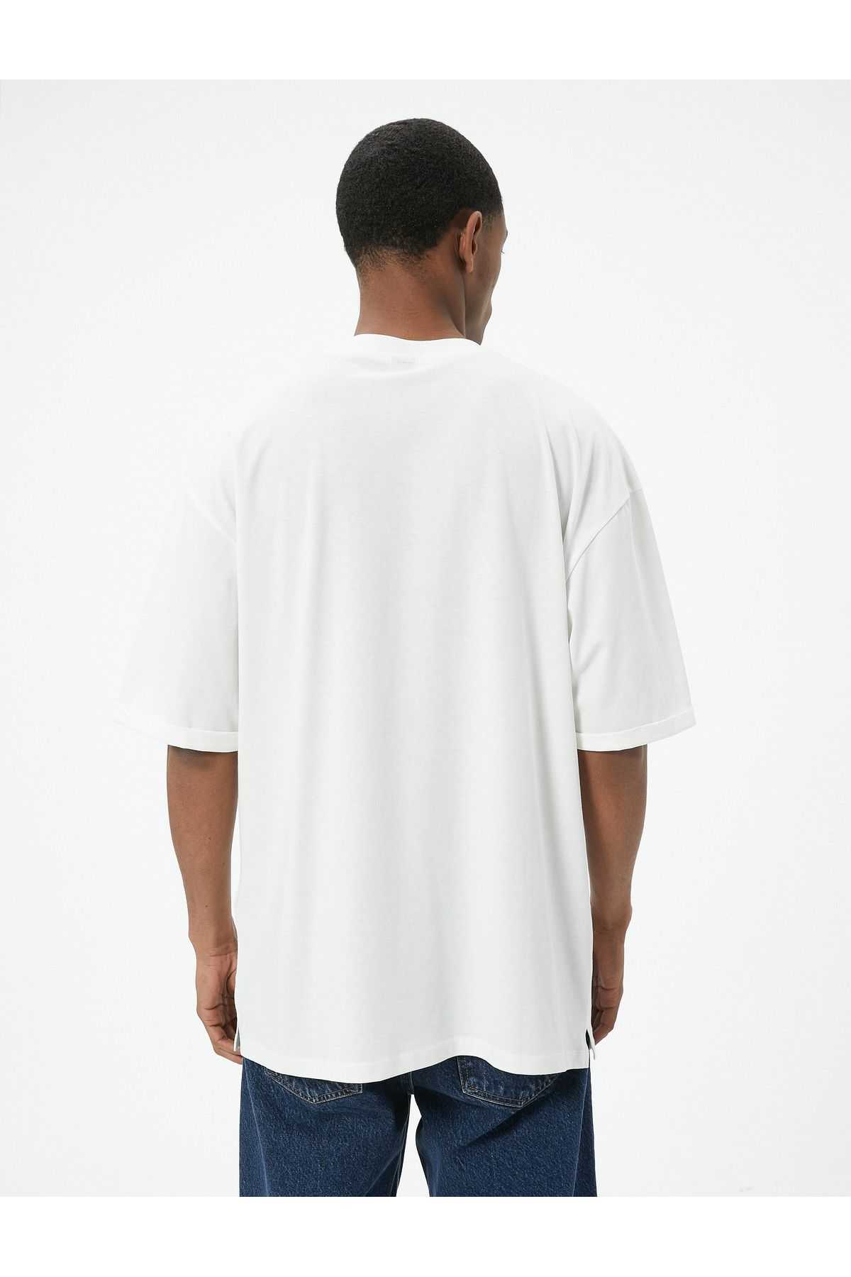 تیشرت سایز بزرگ با یقه خدمه آستین کوتاه با چاپ حیوانات