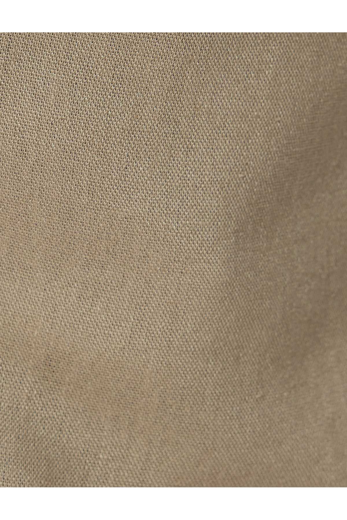 شلوارک سایز بزرگ کتانی برمودا کمربند تا جیب با جزئیات