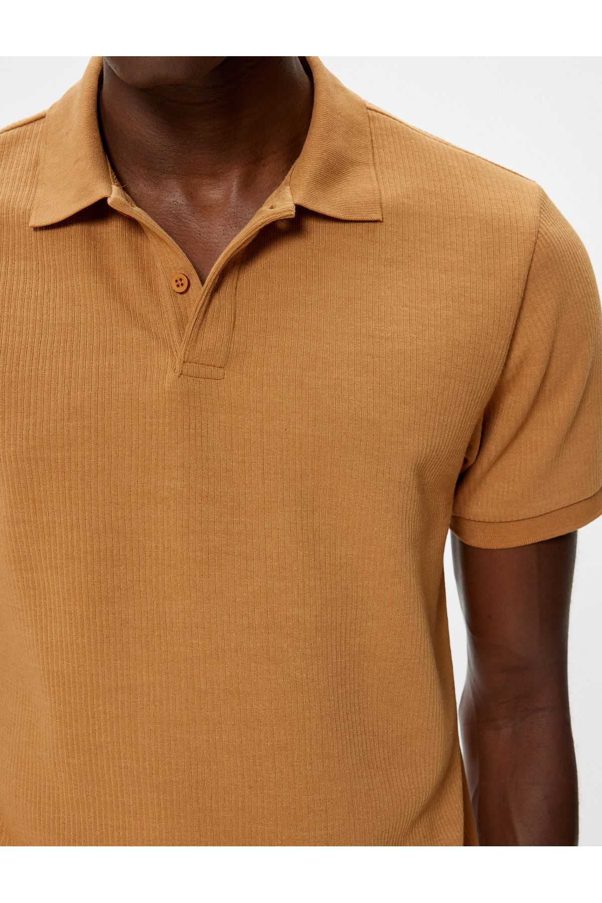 تیشرت یقه پولو آستین کوتاه ترکیب پنبه