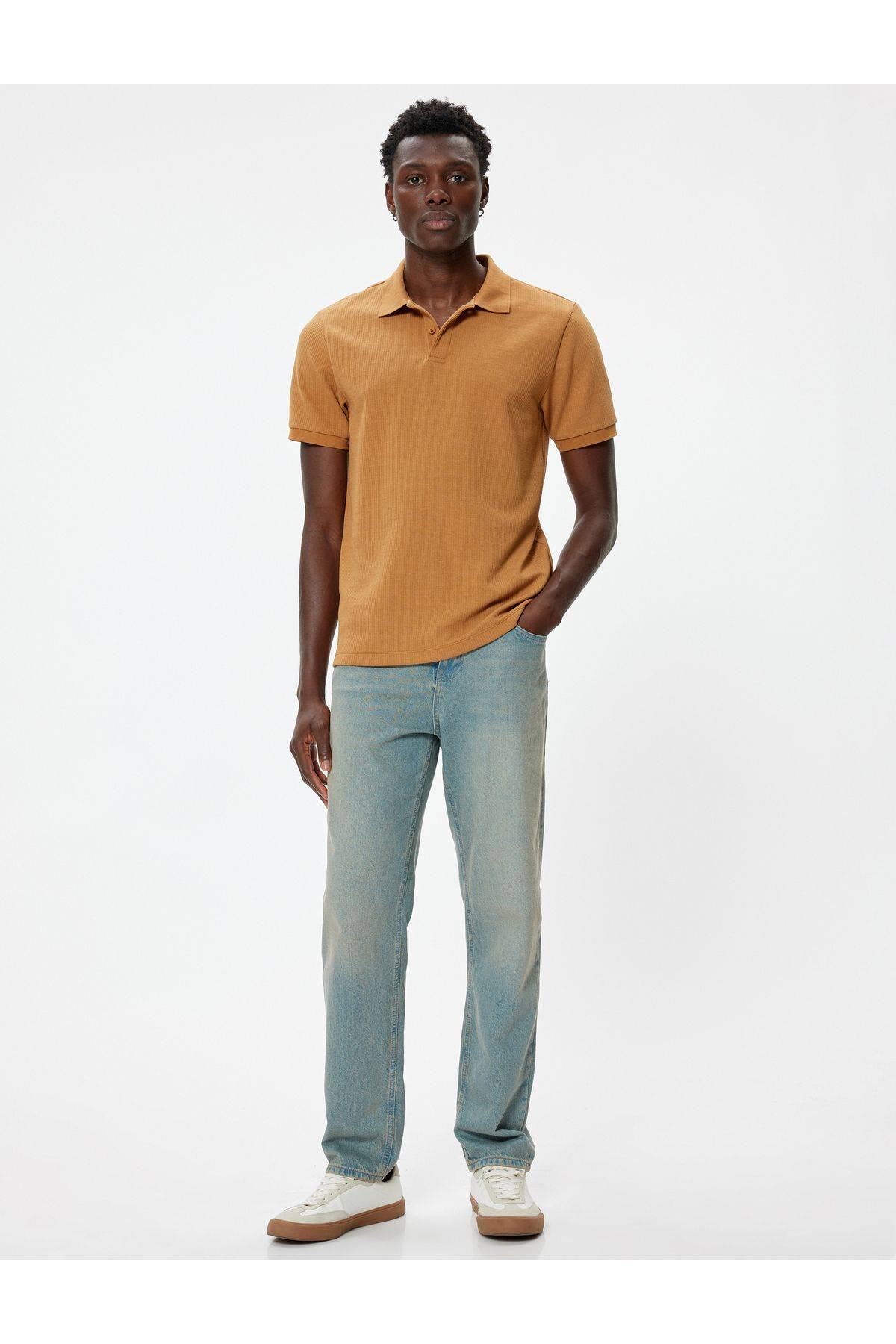 تیشرت یقه پولو آستین کوتاه ترکیب پنبه