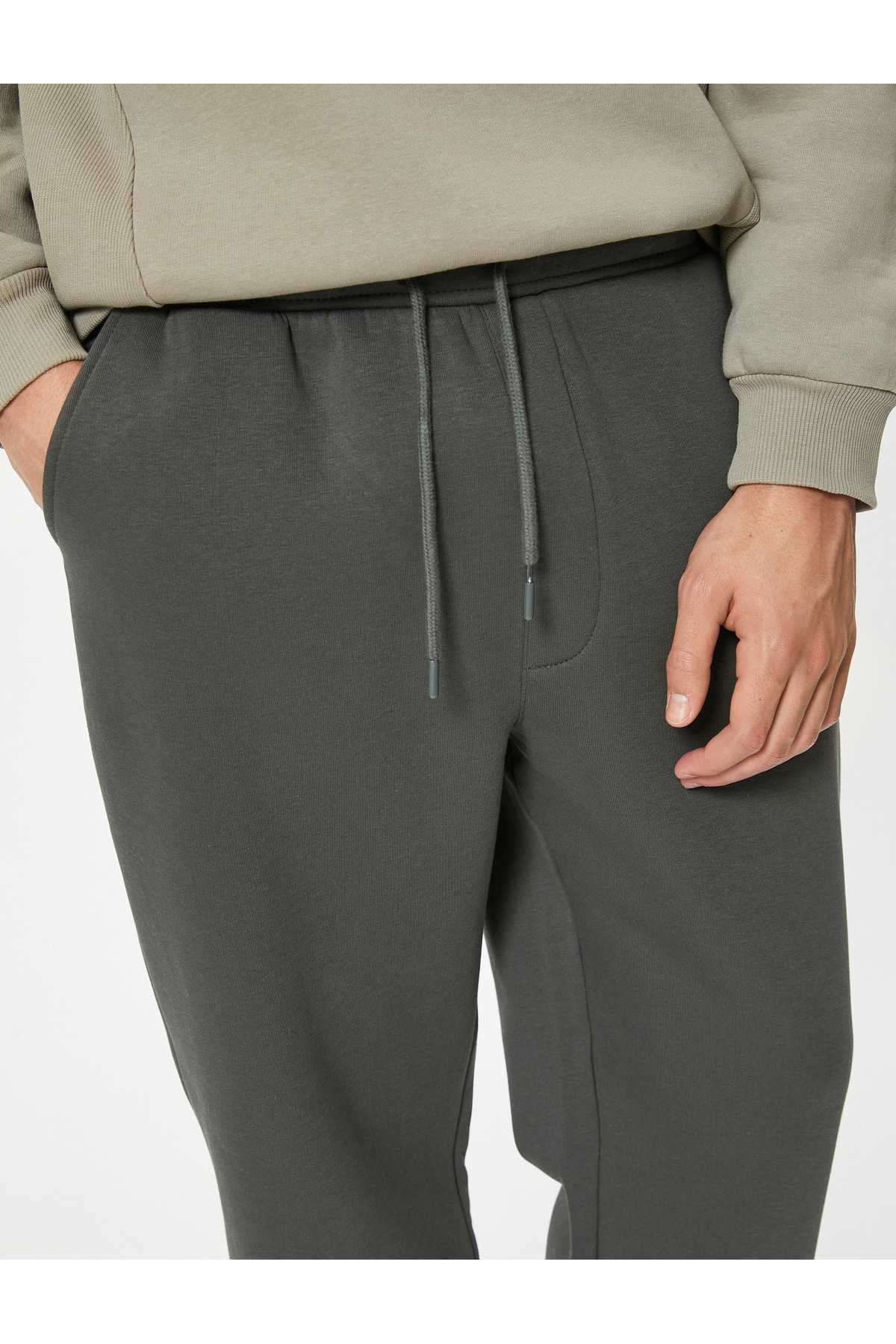 شلوار ورزشی Jogger با دور کمر توری و جزئیات جیب