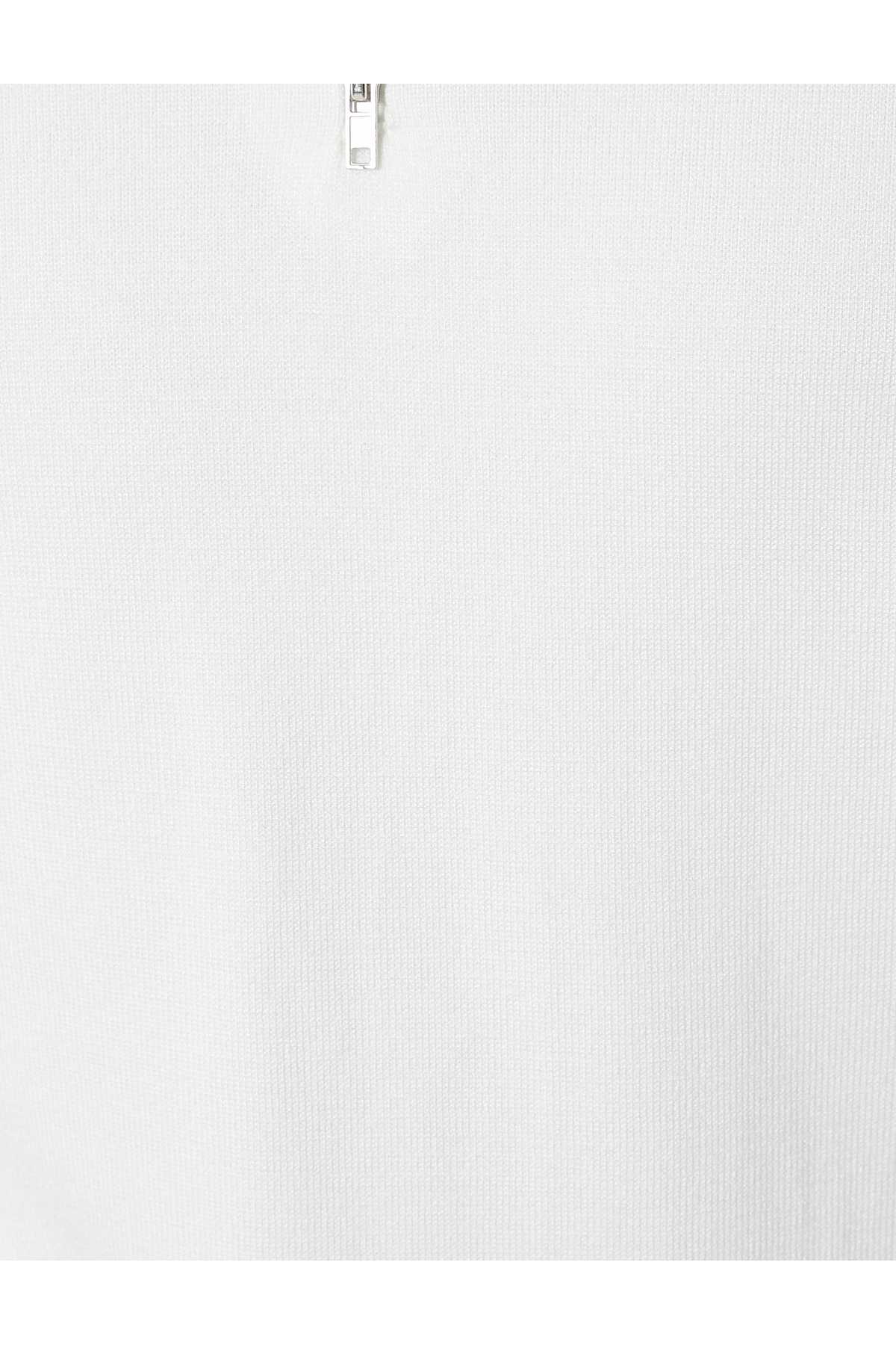 ژاکت بافتنی یقه پولو آستین کوتاه نیم زیپ