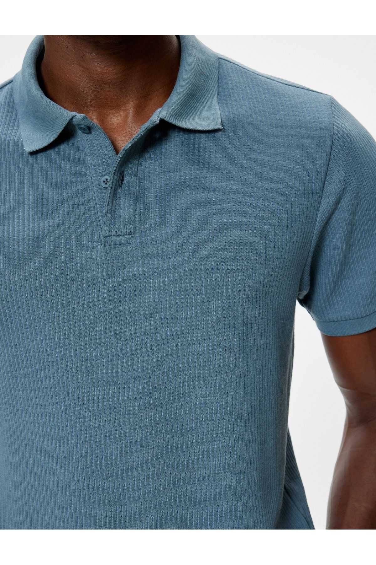 تیشرت یقه پولو آستین کوتاه ترکیب پنبه