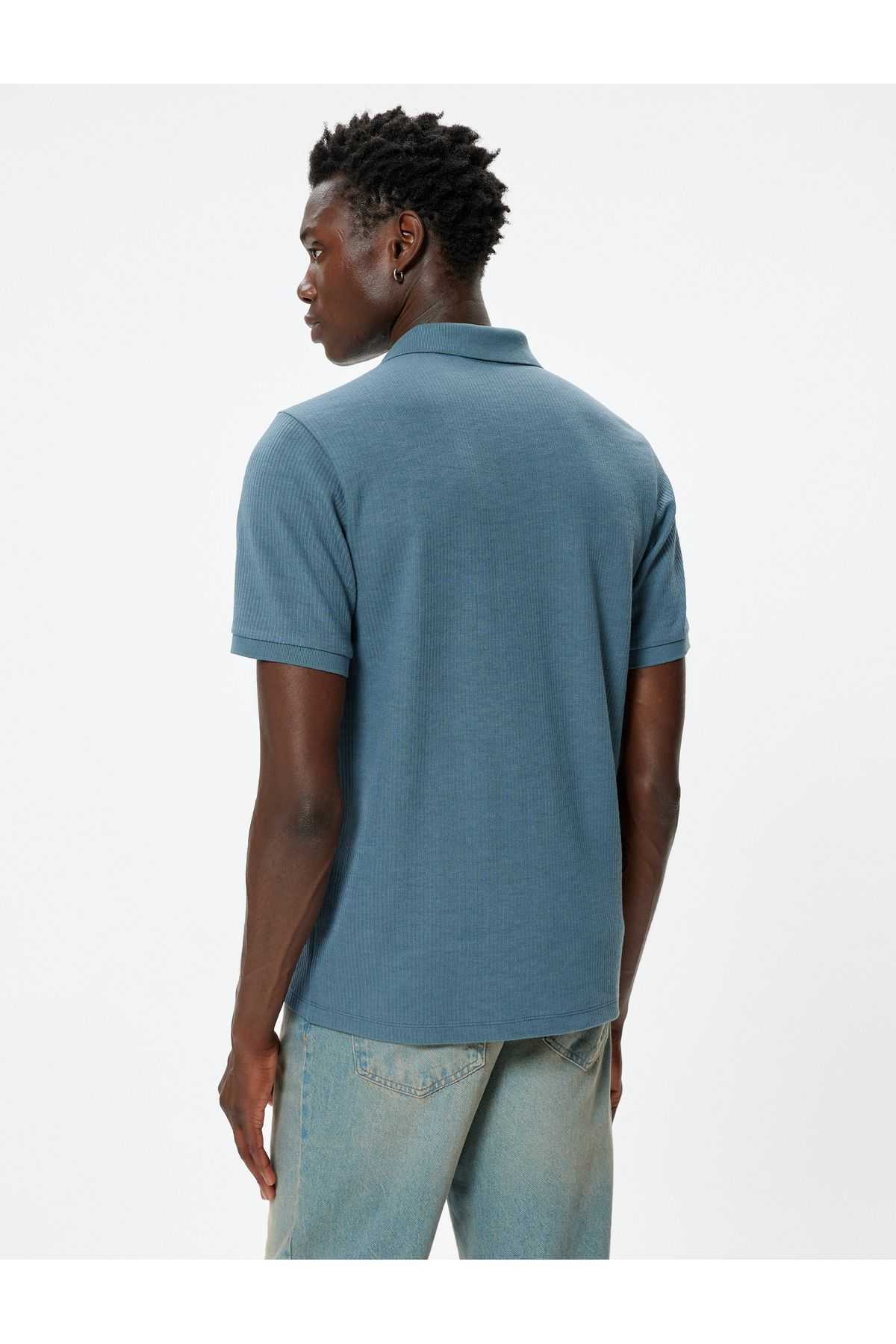 تیشرت یقه پولو آستین کوتاه ترکیب پنبه