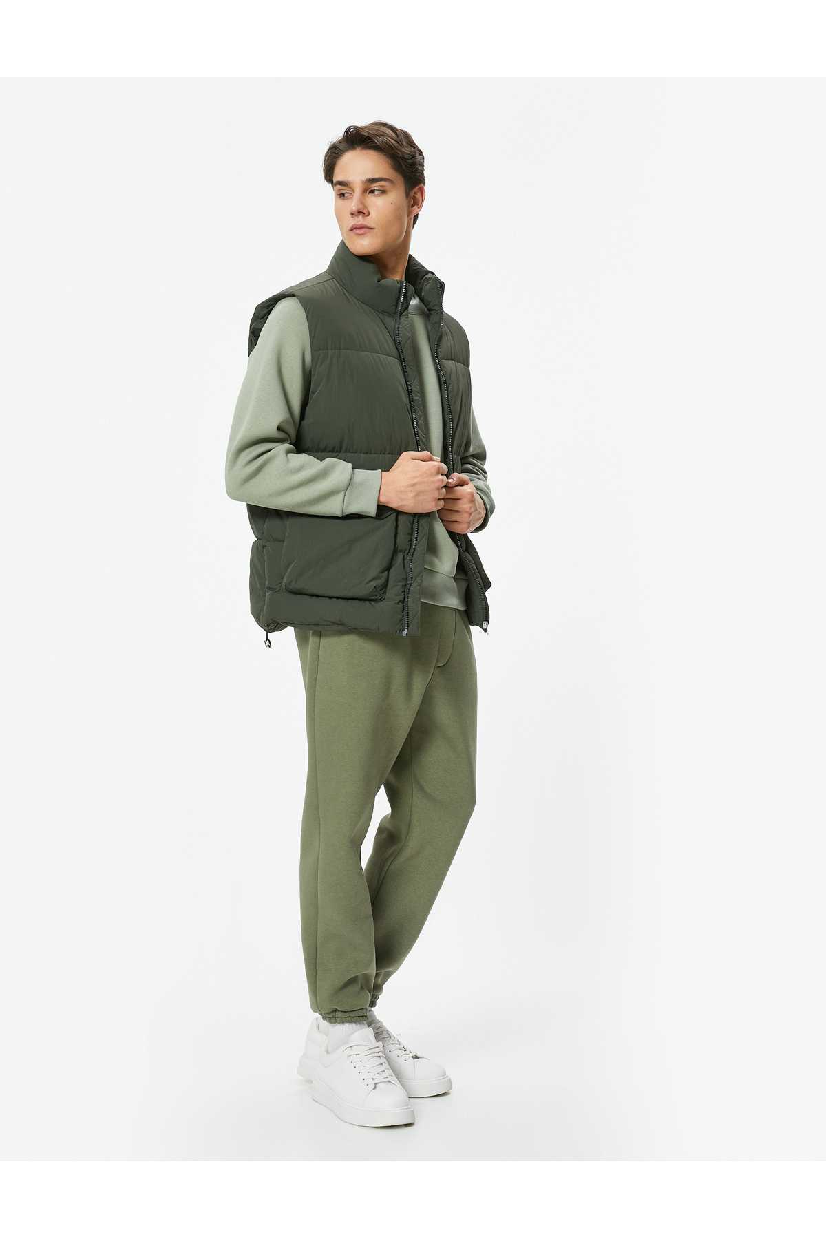 شلوار ورزشی Jogger با دور کمر توری و جزئیات جیب