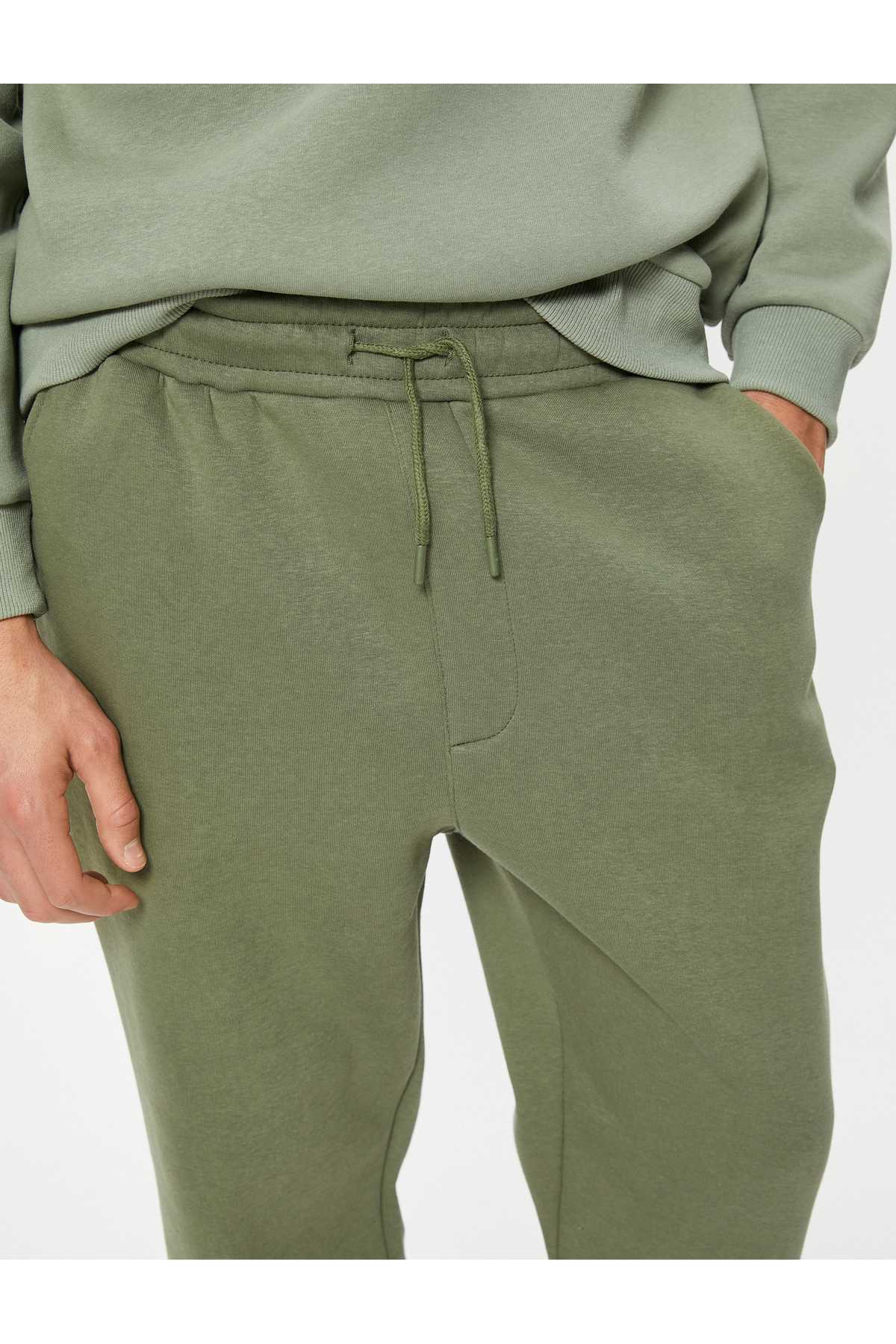 شلوار ورزشی Jogger با دور کمر توری و جزئیات جیب