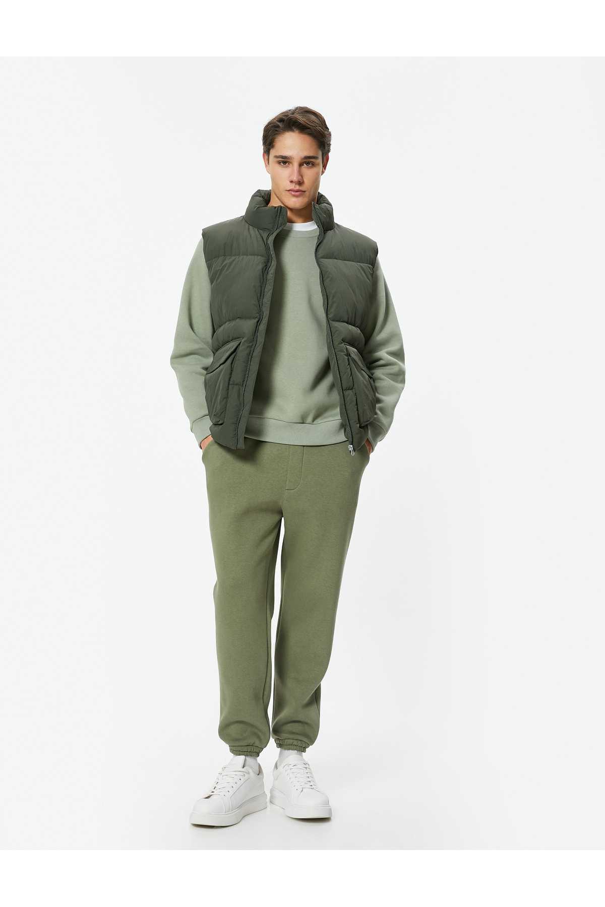 شلوار ورزشی Jogger با دور کمر توری و جزئیات جیب