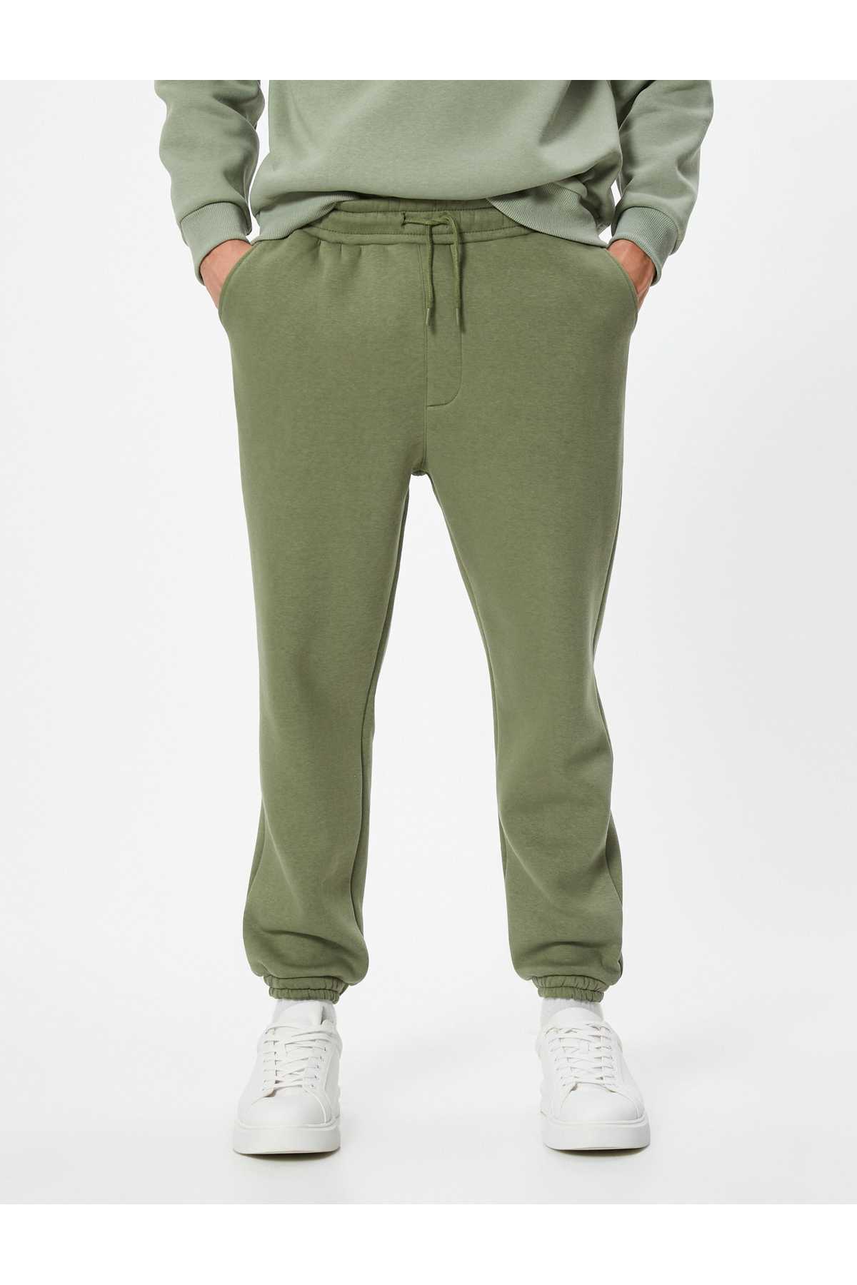 شلوار ورزشی Jogger با دور کمر توری و جزئیات جیب