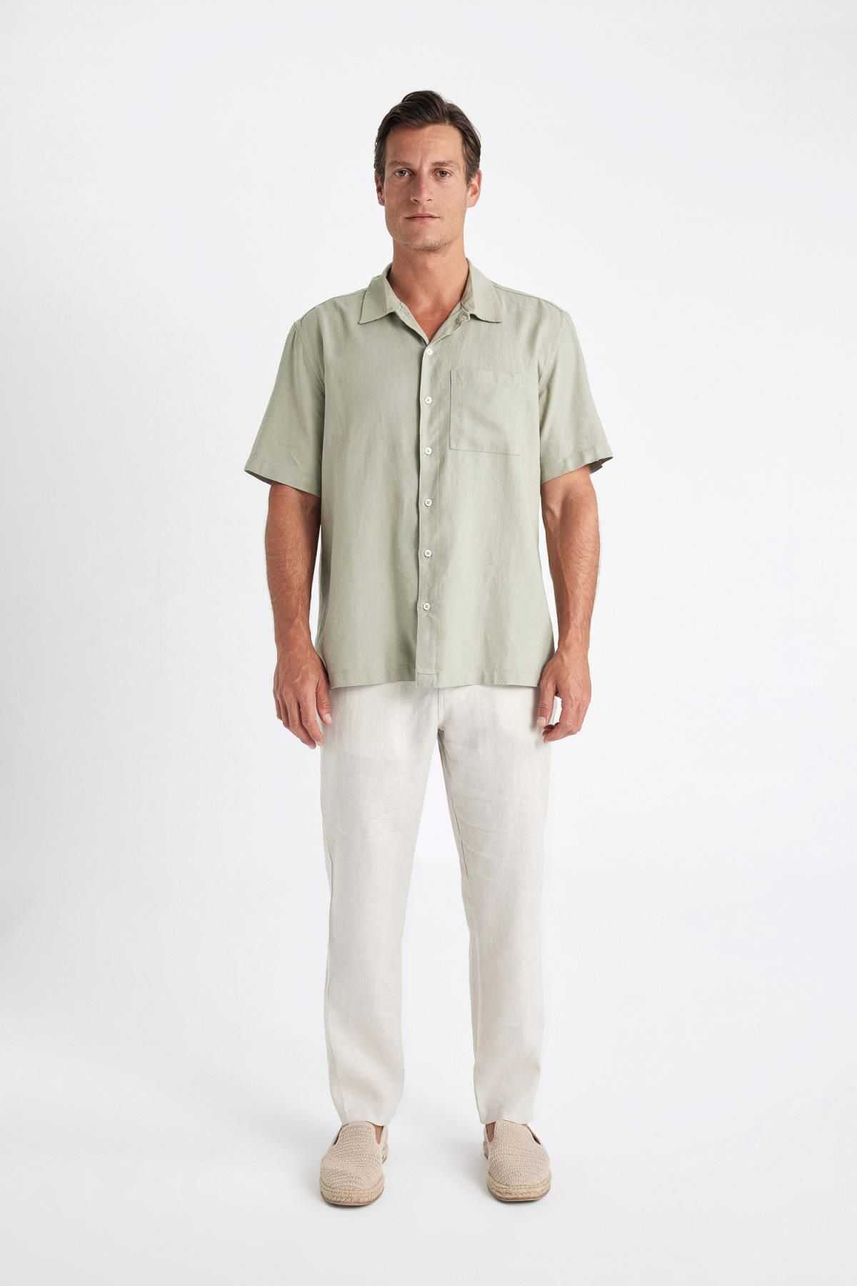 پیراهن آستین کوتاه یقه پولو ریلکس فیت