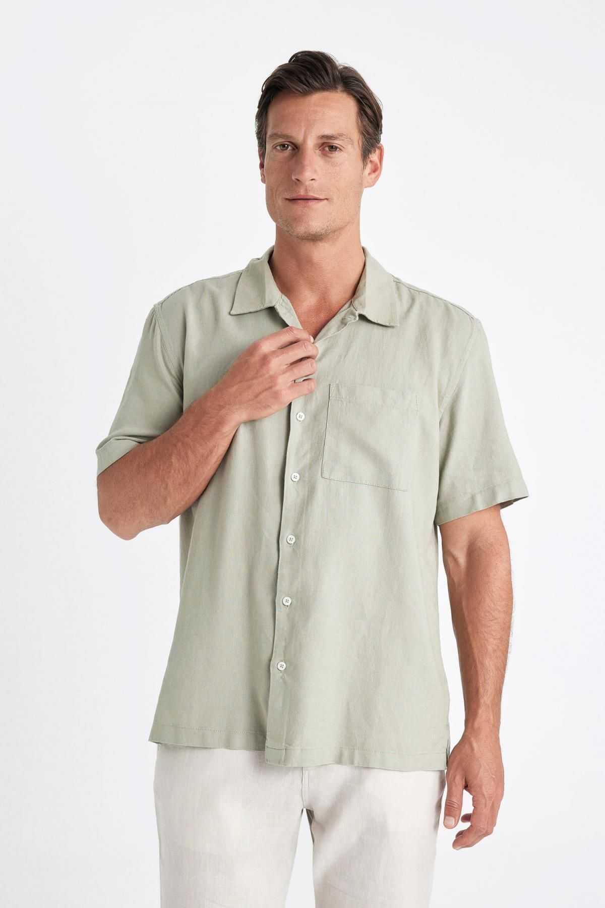 پیراهن آستین کوتاه یقه پولو ریلکس فیت