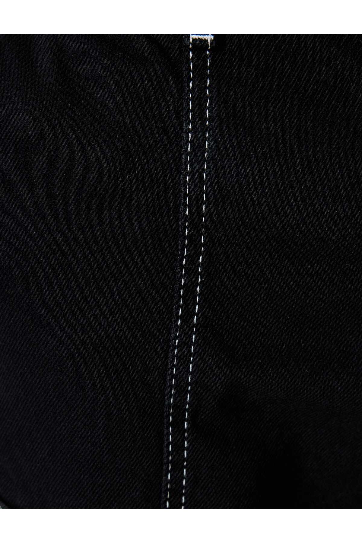 شلوار جین گشاد با جیب باری با جزئیات پنبه برمودا