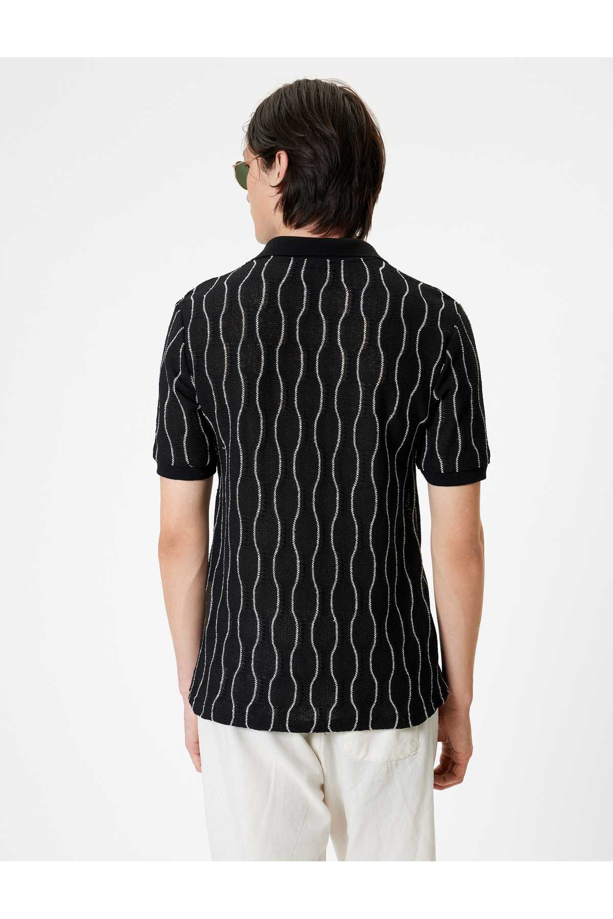 تیشرت یقه پولو آستین کوتاه ترکیب پنبه