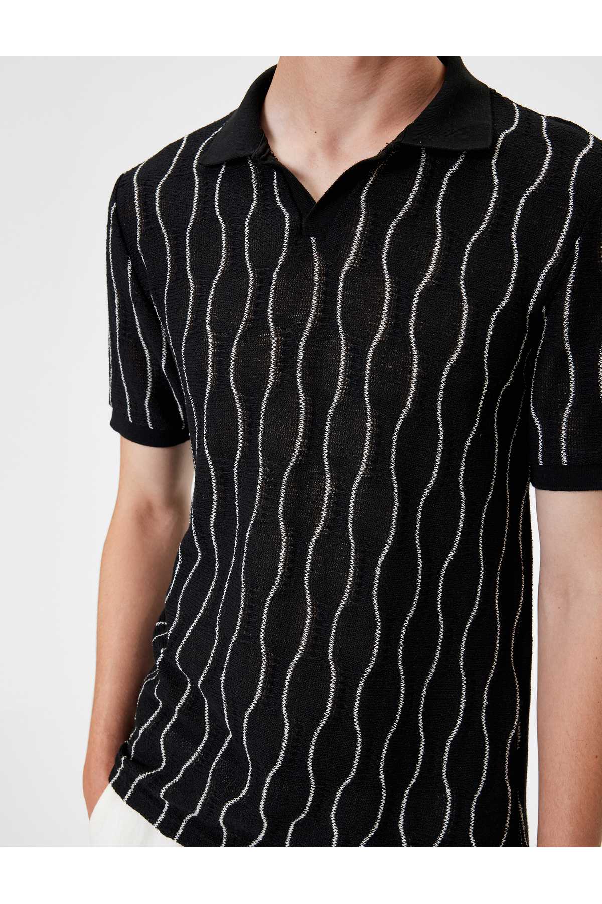 تیشرت یقه پولو آستین کوتاه ترکیب پنبه