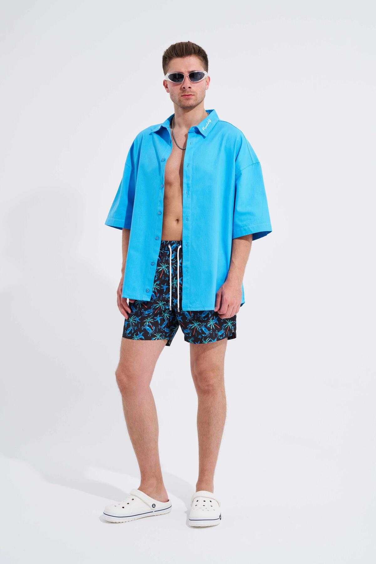 شلوار شنا مشکی خرچنگی مردانه