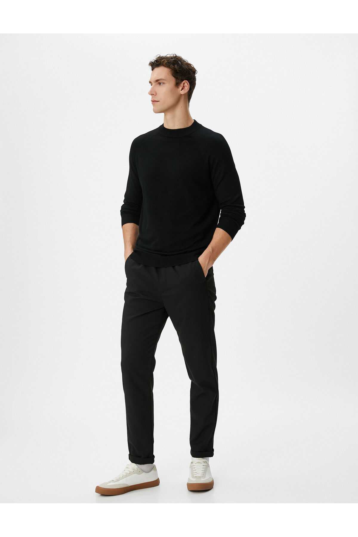 ژاکت بافتنی پایه آستین بلند یقه بلند