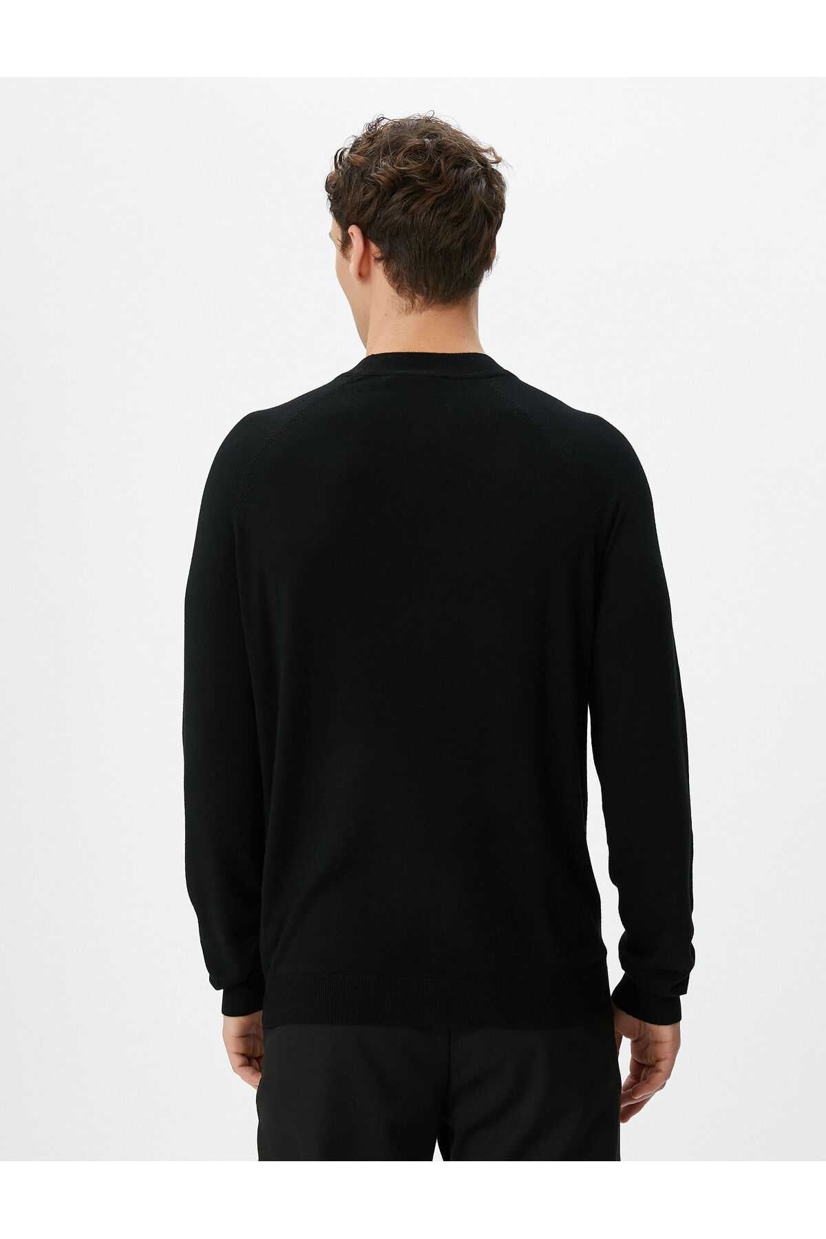 ژاکت بافتنی پایه آستین بلند یقه بلند