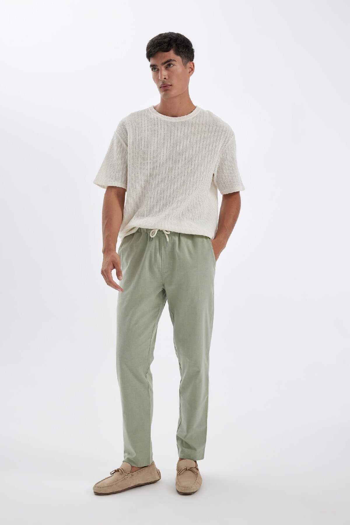 شلوار نخی لاغر جوگر