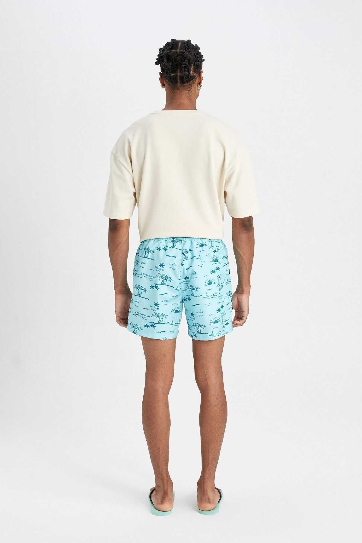 شورت شنا کوتاه طرح دار مشبک