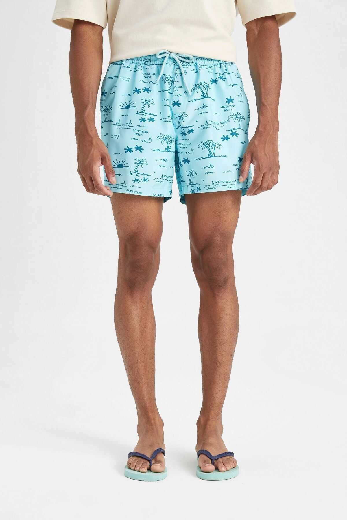 شورت شنا کوتاه طرح دار مشبک