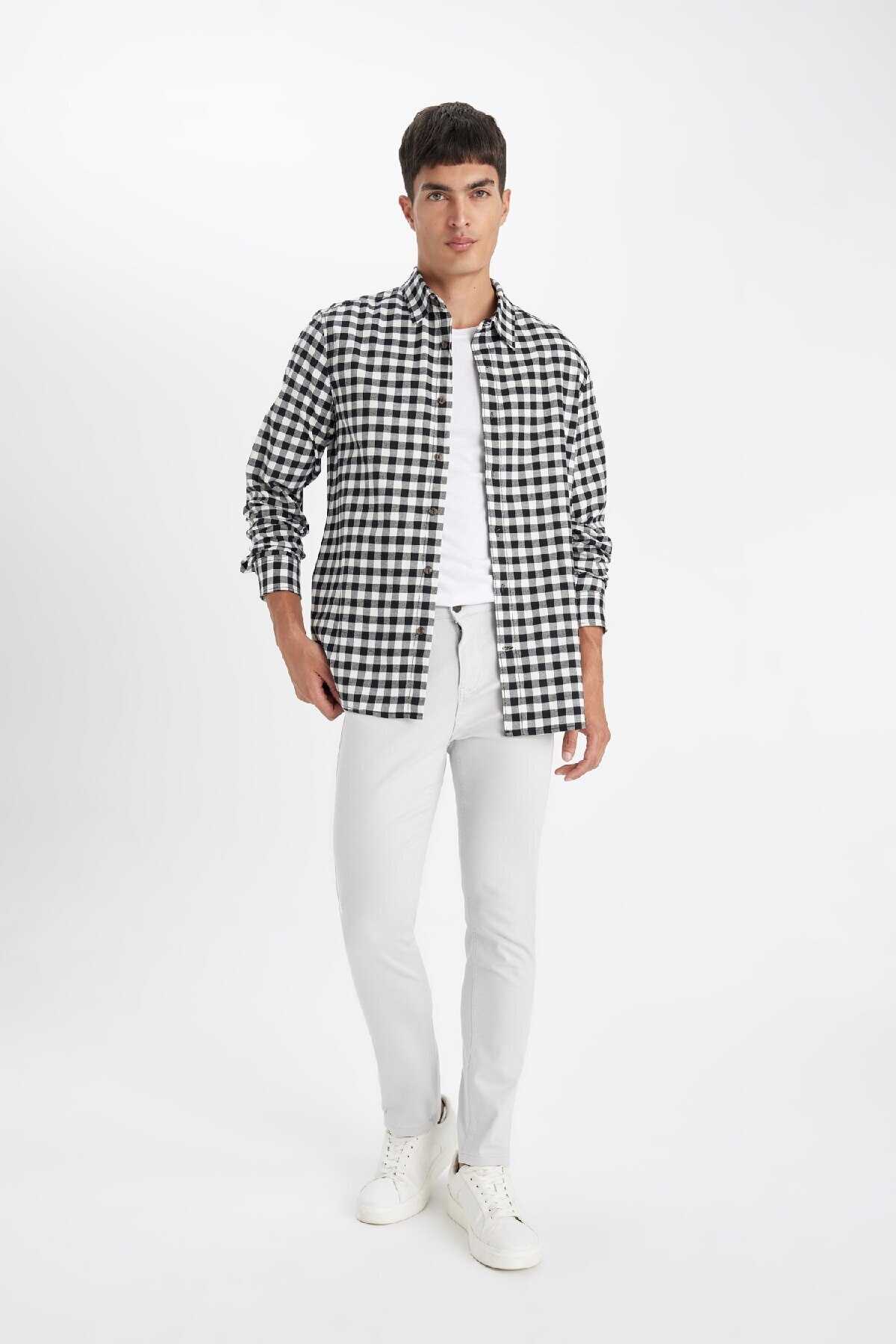 شلوار لاغر مردانه رنگ سنگی با جیب C9436ax24au