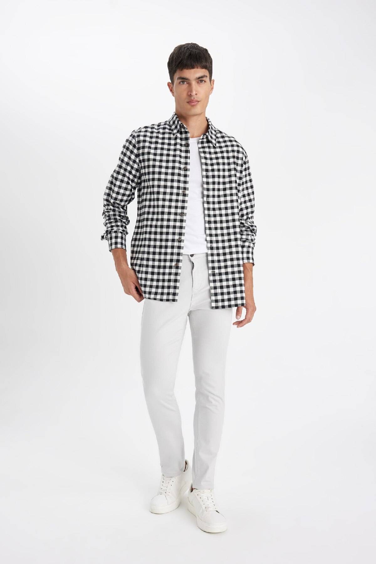 شلوار لاغر مردانه رنگ سنگی با جیب C9436ax24au