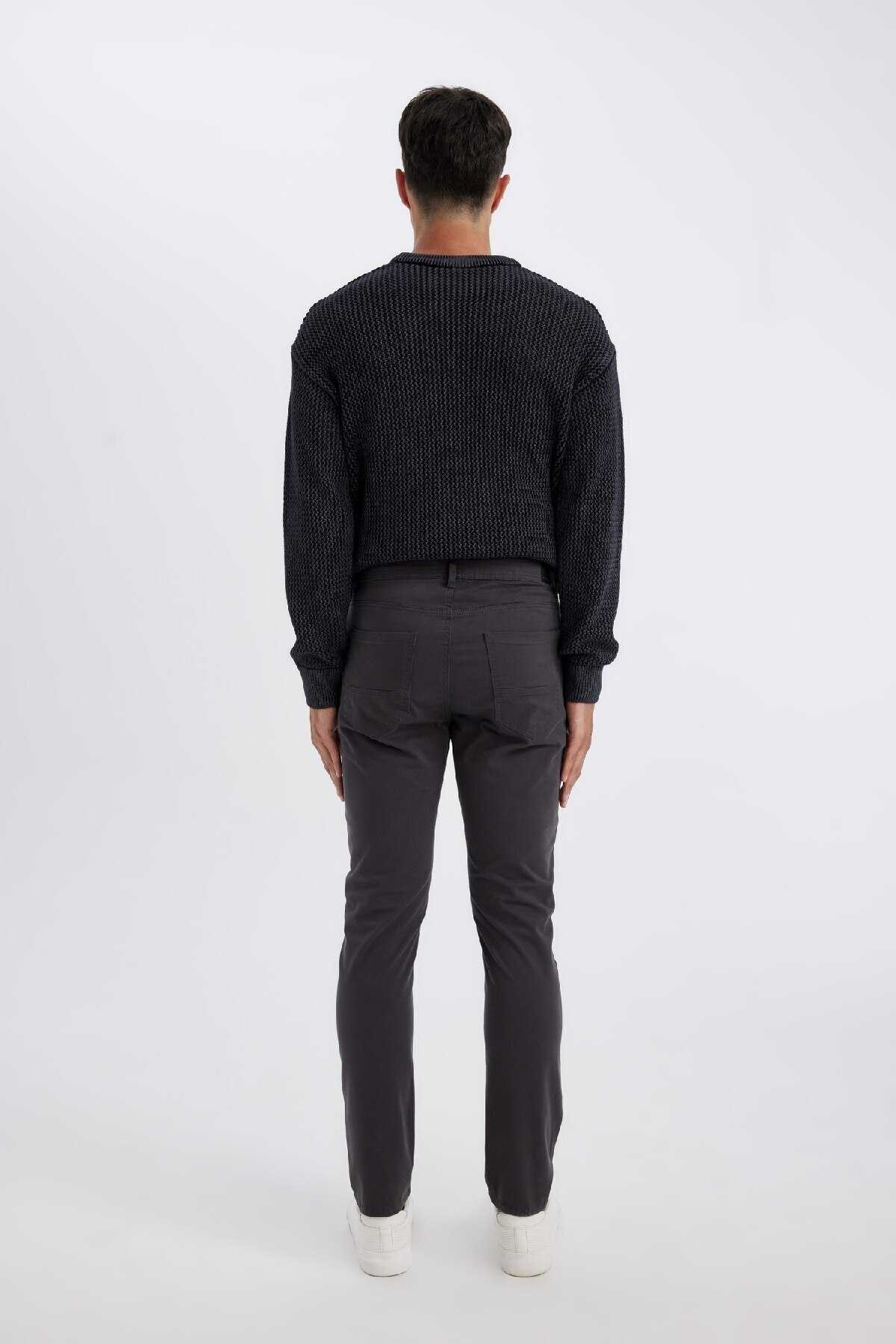 شلوار برزنتی لاغر خاکی شلوار نخی کشدار چینی لاغر C9441ax24au