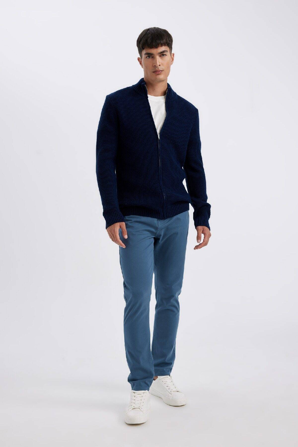 شلوار برزنتی لاغر خاکی شلوار نخی کشدار چینی لاغر C9441ax24au