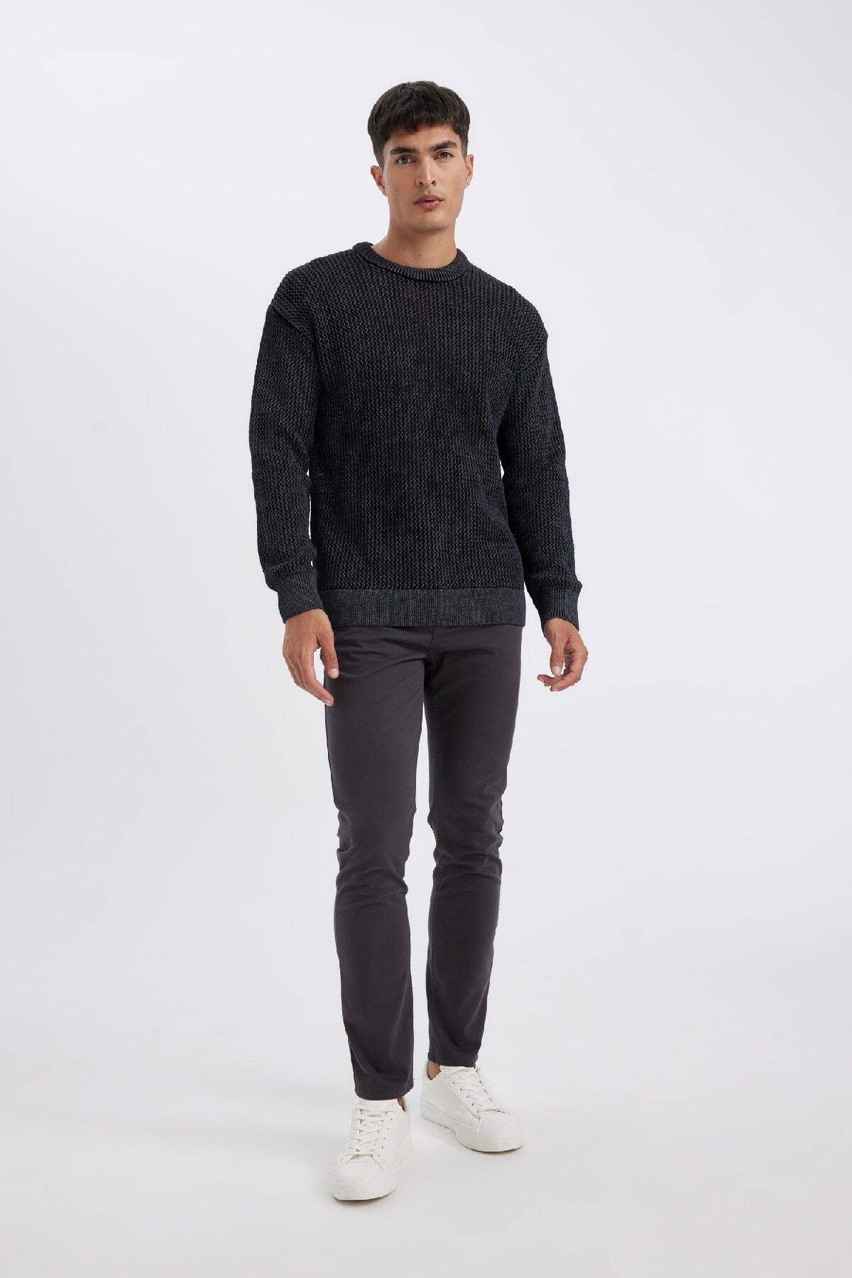 شلوار برزنتی لاغر خاکی شلوار نخی کشدار چینی لاغر C9441ax24au