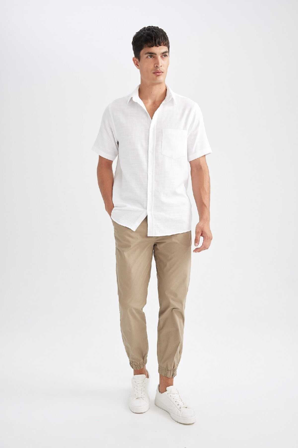 شلوار نخی الاستیک Leg Jogger D7782ax24au