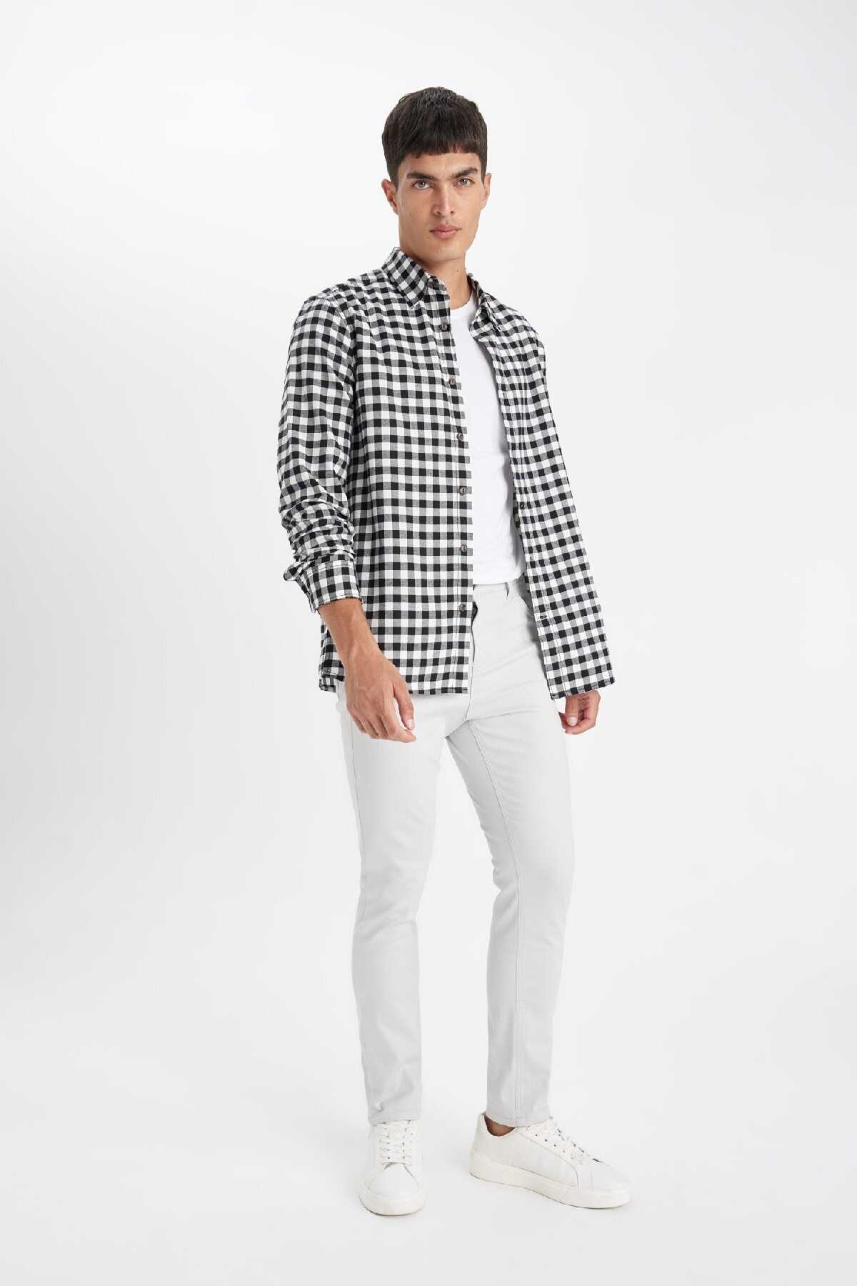 شلوار لاغر مردانه رنگ سنگی با جیب C9436ax24au