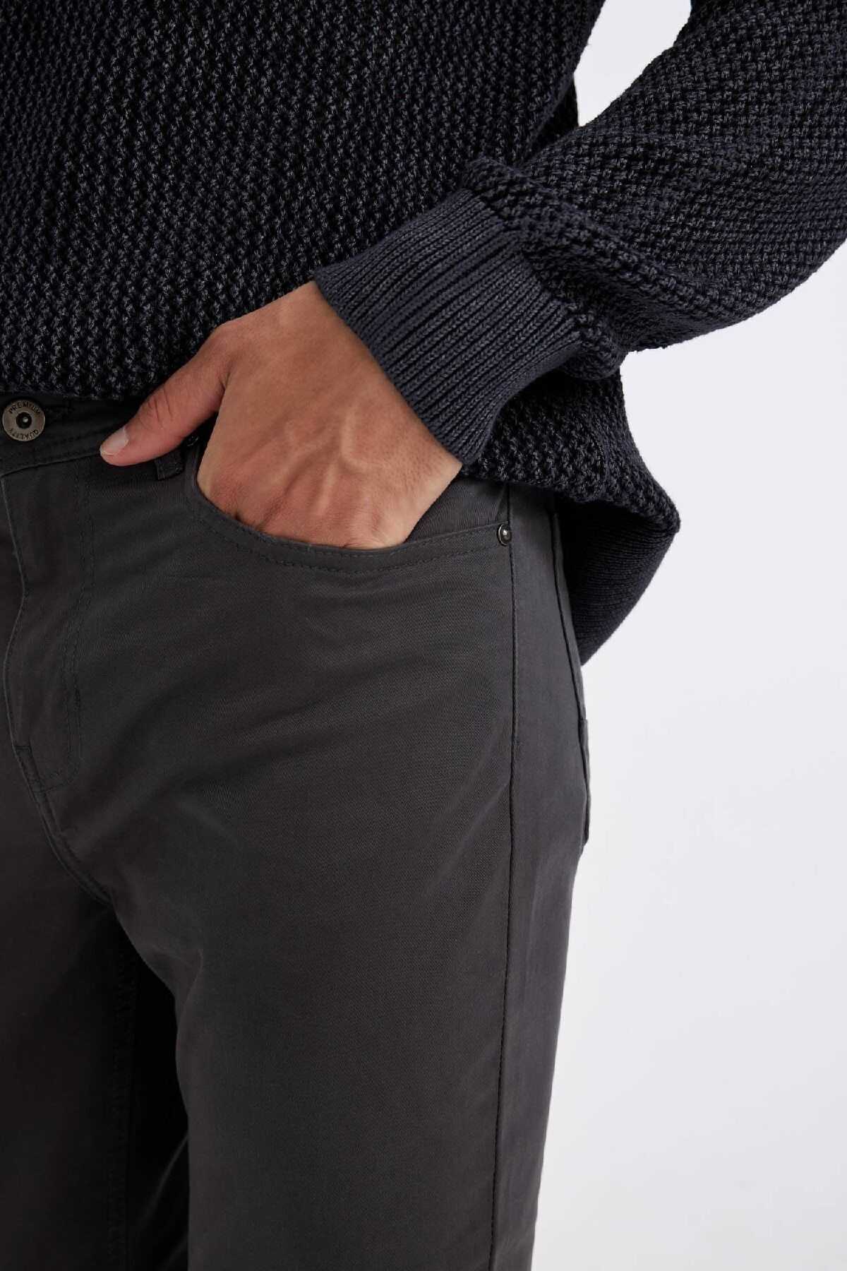 شلوار برزنتی لاغر خاکی شلوار نخی کشدار چینی لاغر C9441ax24au