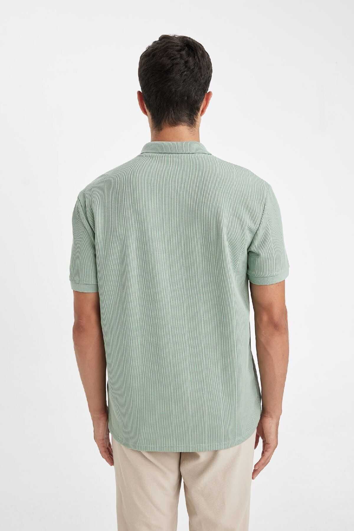 تیشرت یقه دار آستین کوتاه معمولی جدید