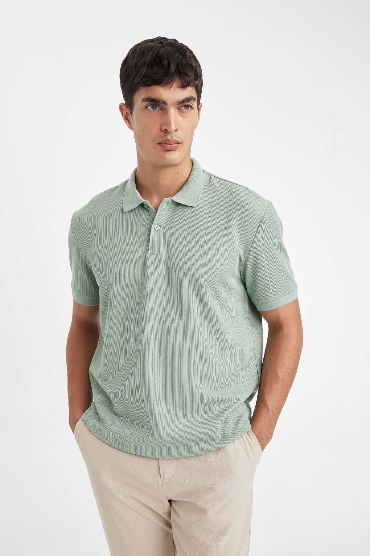 تیشرت یقه دار آستین کوتاه معمولی جدید