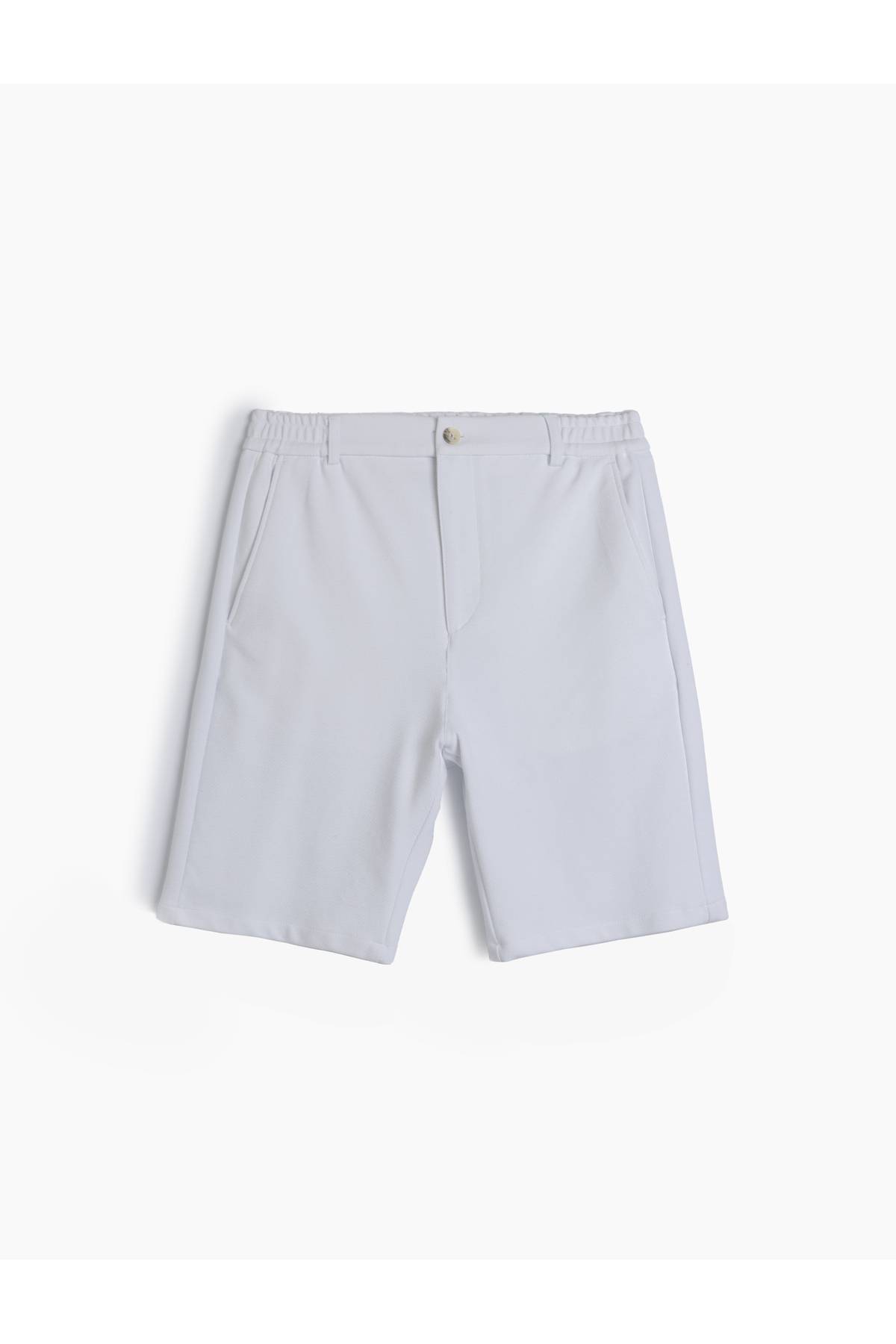 شلوارک چینو جیب کوتاه ترکیب پنبه ای با جزئیات