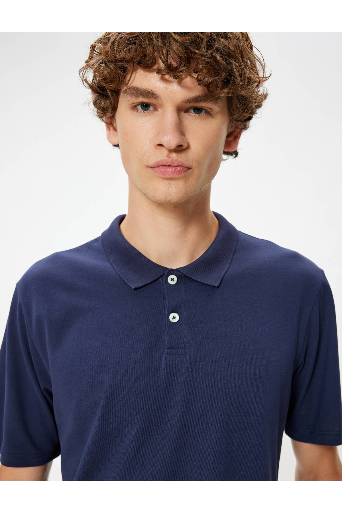 تیشرت اسلیم فیت یقه پولو آستین کوتاه نخی